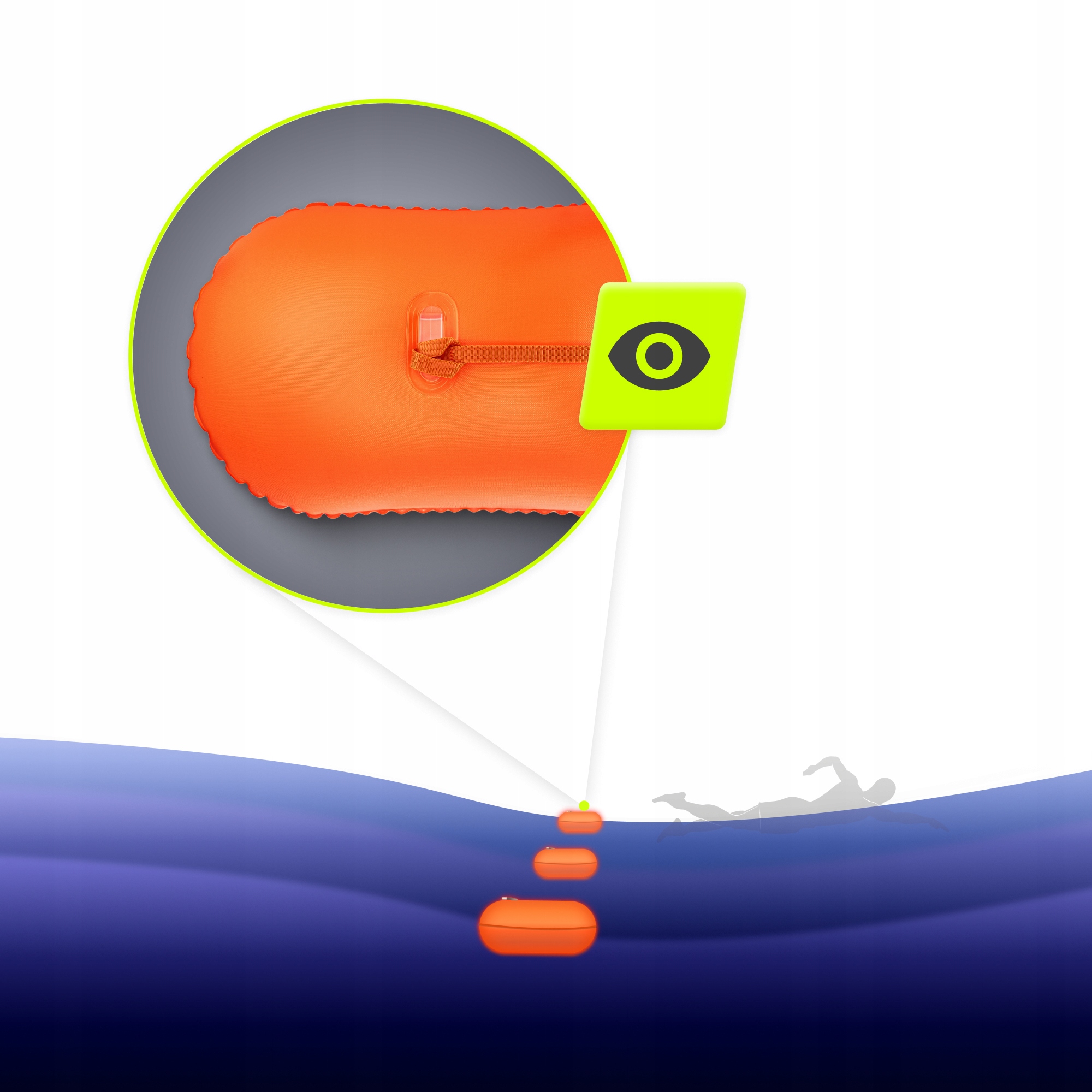 Буй для плавання TSUNAMI Basic надувний Orange (P-5907739314055) — мініатюра 7