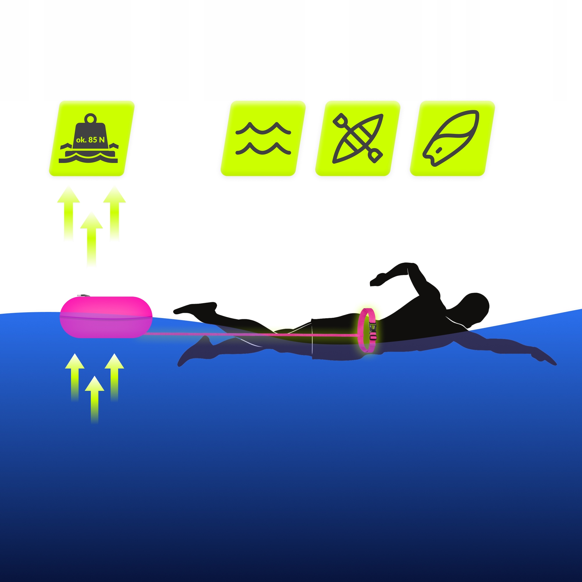 Буй для плавання TSUNAMI Basic надувний Pink (P-5907739314079) — мініатюра 8