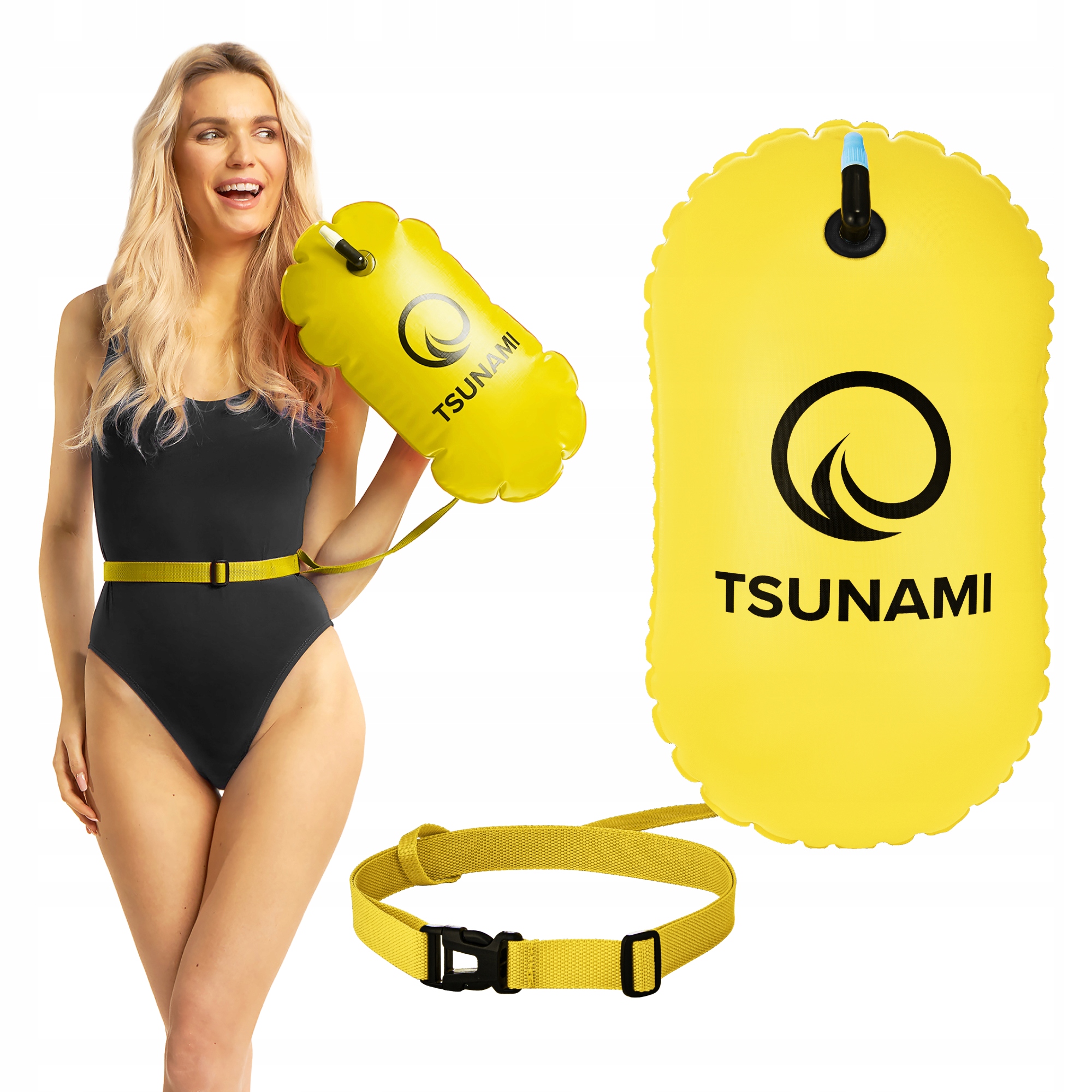 Буй для плавання TSUNAMI Basic надувний Yellow (P-5907739316806) — фото 1