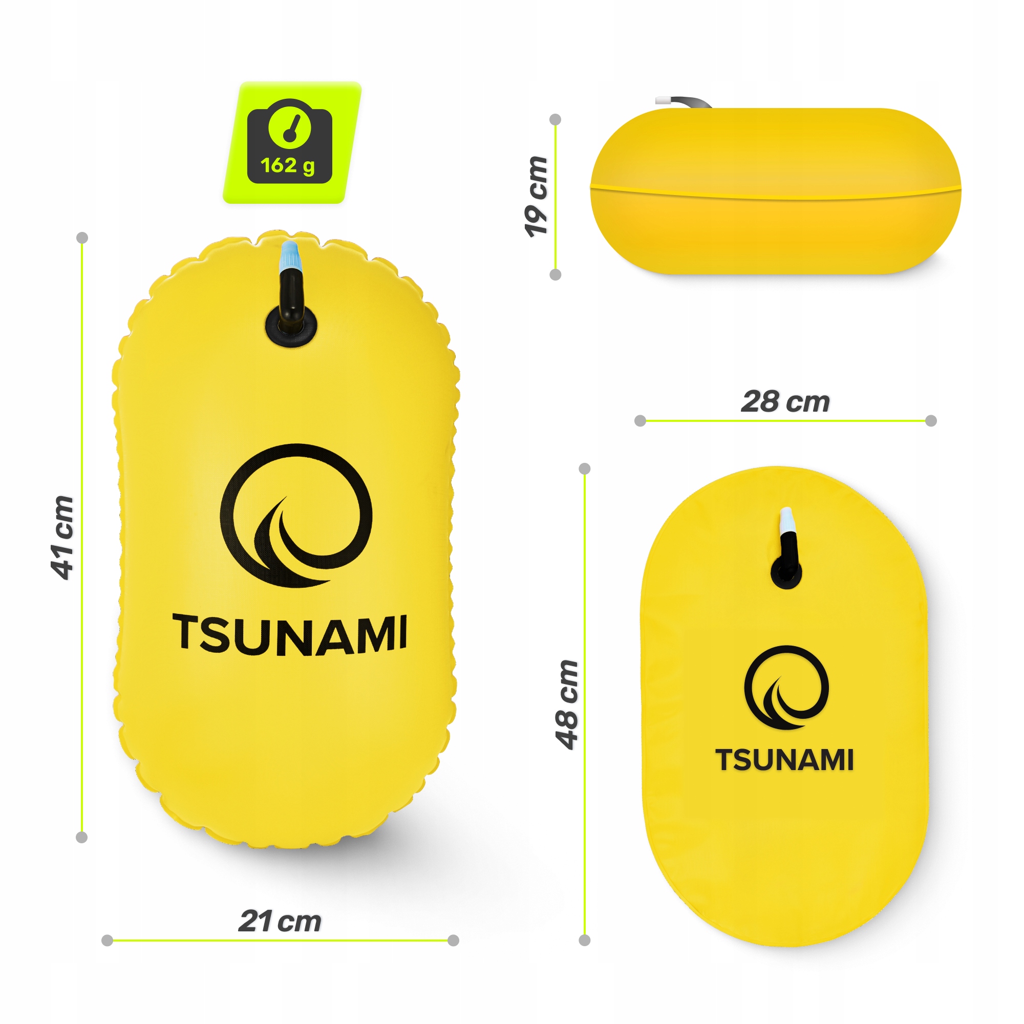 Буй для плавання TSUNAMI Basic надувний Yellow (P-5907739316806) — мініатюра 7