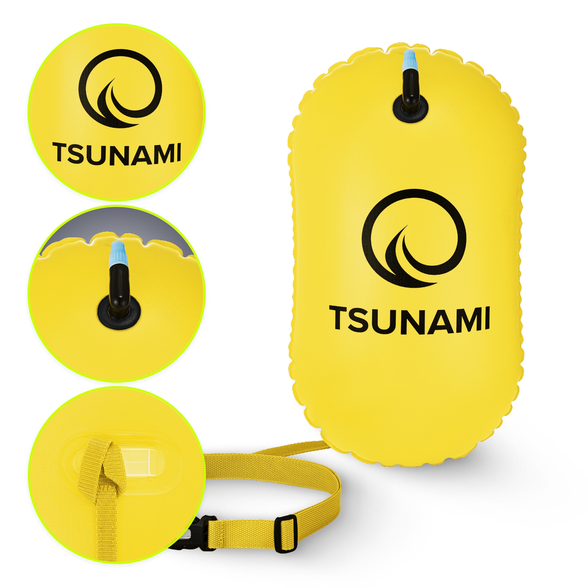 Буй для плавання TSUNAMI Basic надувний Yellow (P-5907739316806) — фото 3