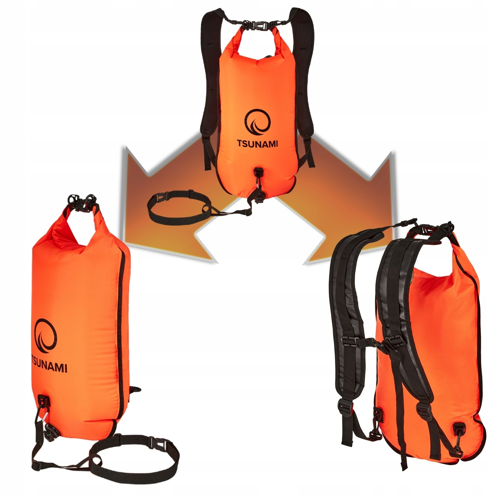 Буй для плавання TSUNAMI Pro надувний 3 в 1 Orange (P-5907739314048) — мініатюра 7