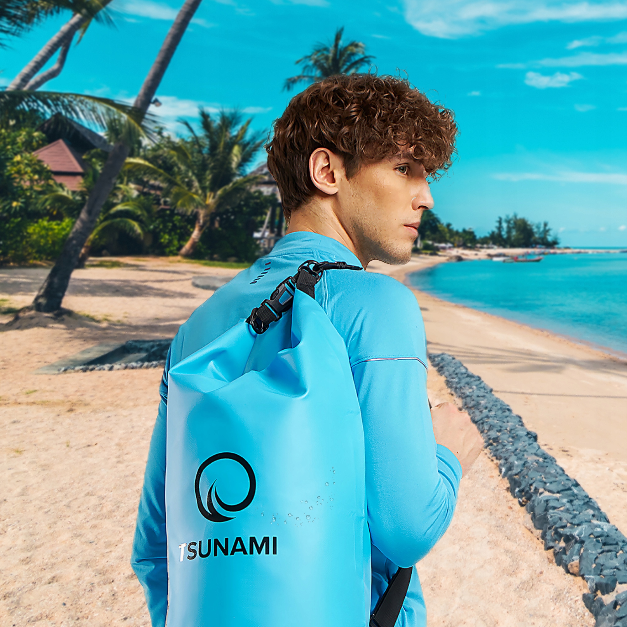 Гермомішок TSUNAMI Dry Pack 20 л водозахисний Sky Blue (P-5905973400022) — фото 4
