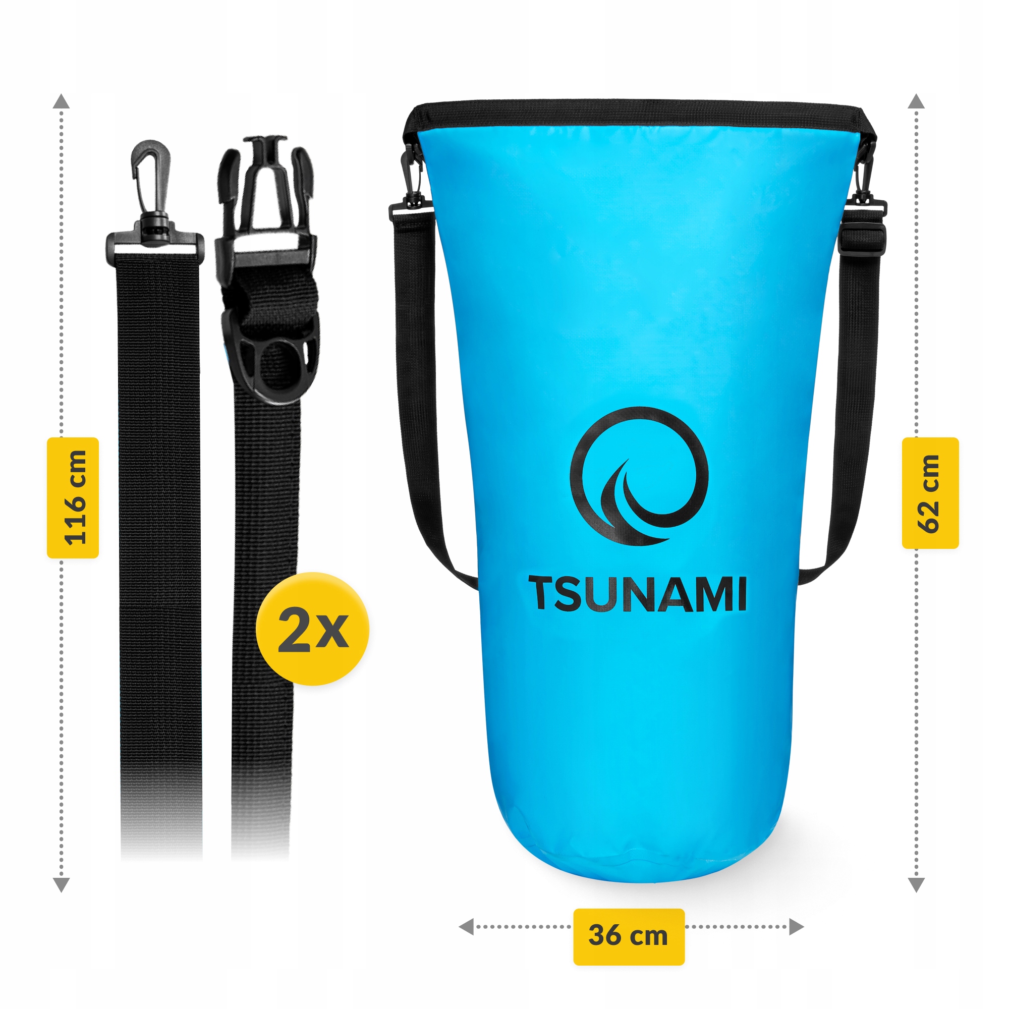 Гермомішок TSUNAMI Dry Pack 20 л водозахисний Sky Blue (P-5905973400022) — фото 5