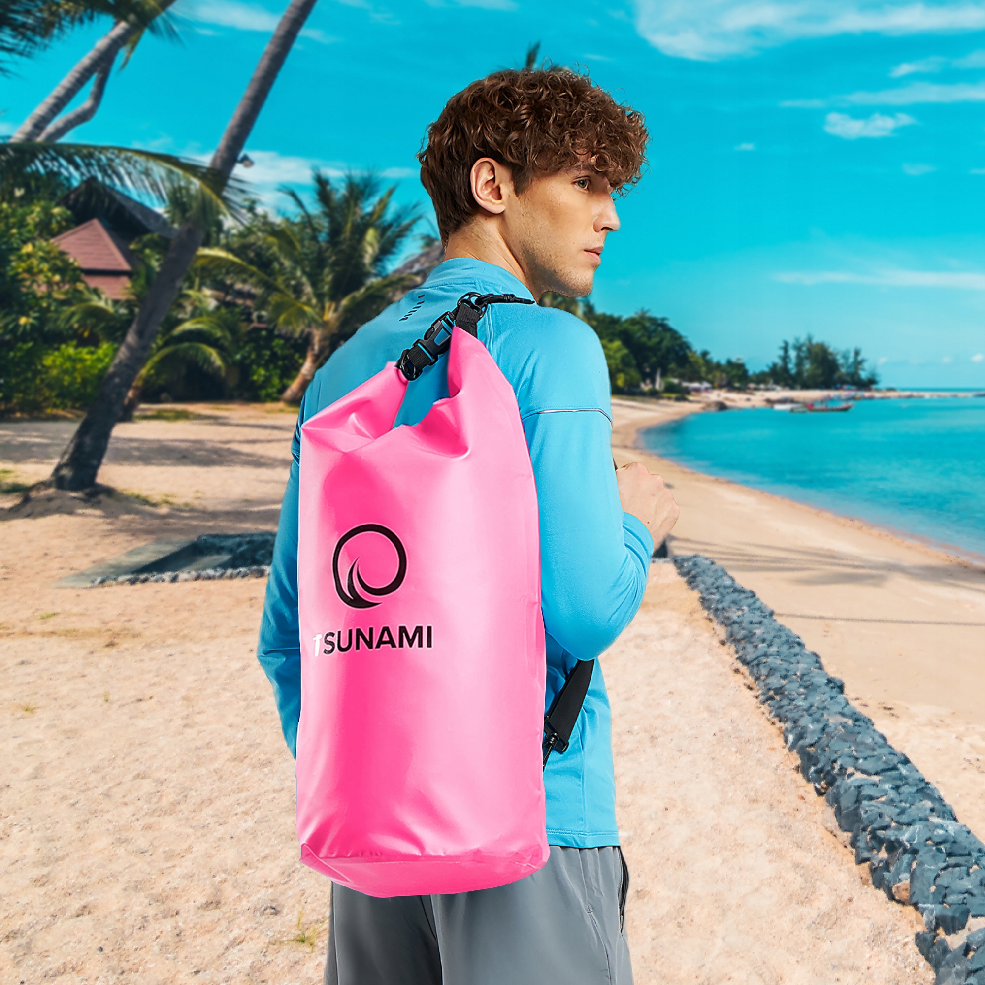 Гермомішок TSUNAMI Dry Pack 30 л водозахисний Pink (P-5907739314093) — фото 2