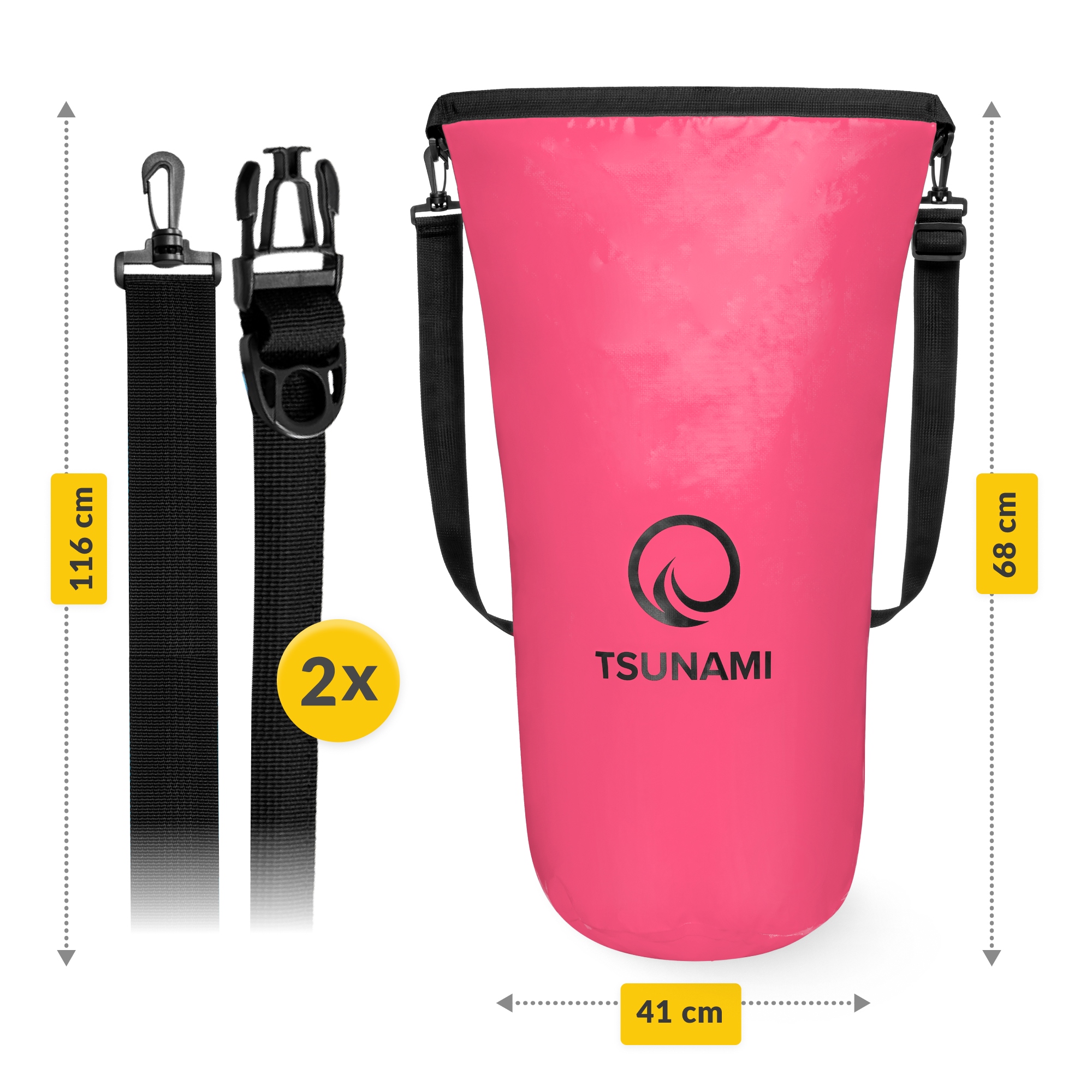 Гермомішок TSUNAMI Dry Pack 30 л водозахисний Pink (P-5907739314093) — фото 3
