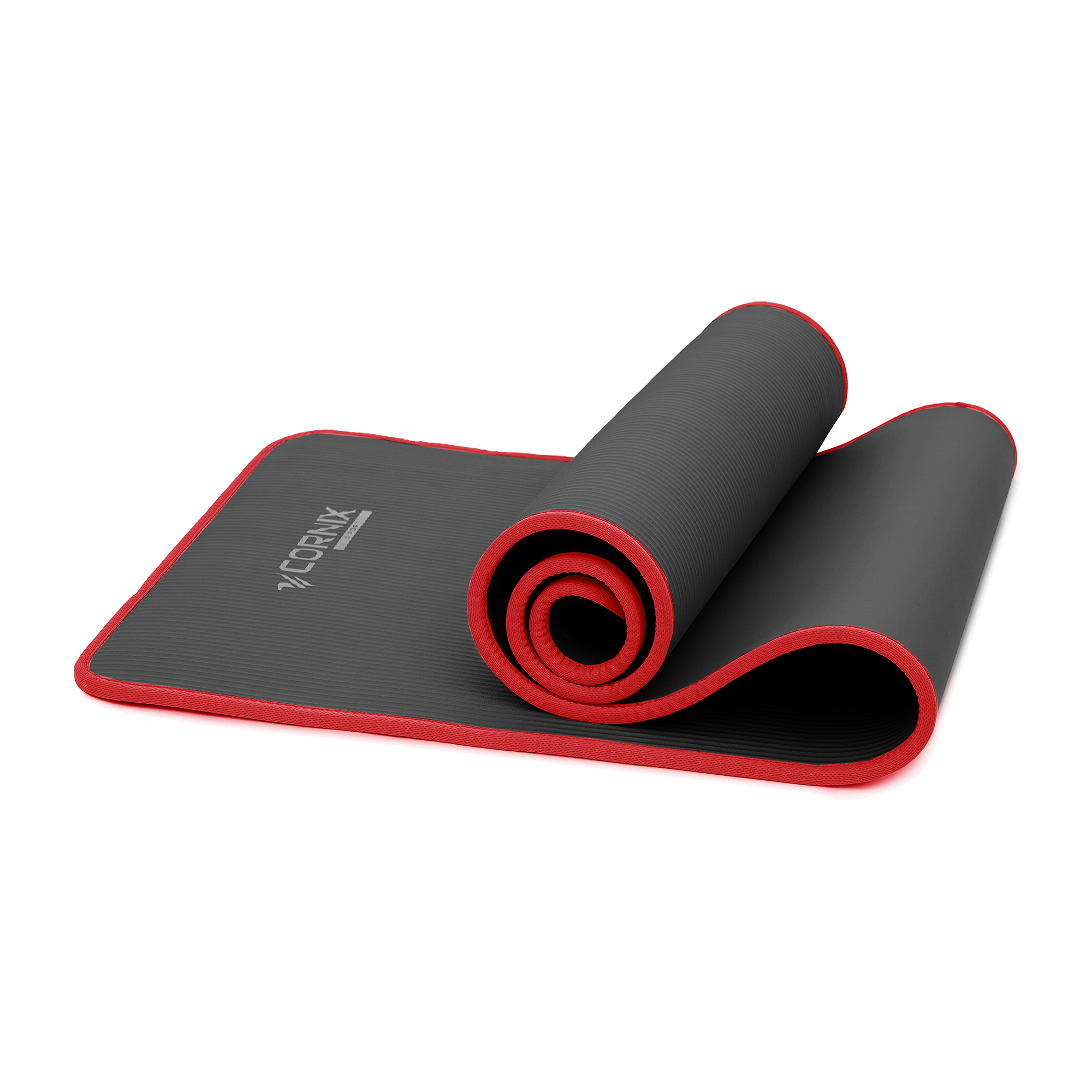 Килимок спортивний Cornix NBR 183 x 61 x 1 cм для йоги та фітнесу XR-0094 Black/Red — фото 3