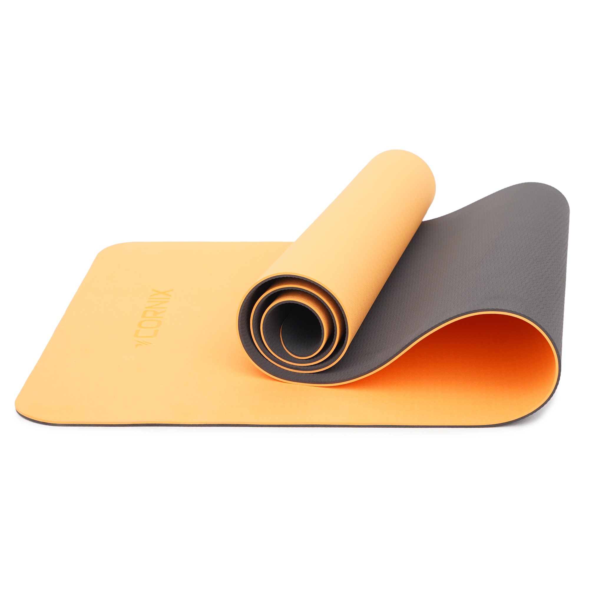 Килимок спортивний Cornix TPE 183 x 61 x 0.6 см для йоги та фітнесу XR-0001 Orange/Black — мініатюра 8
