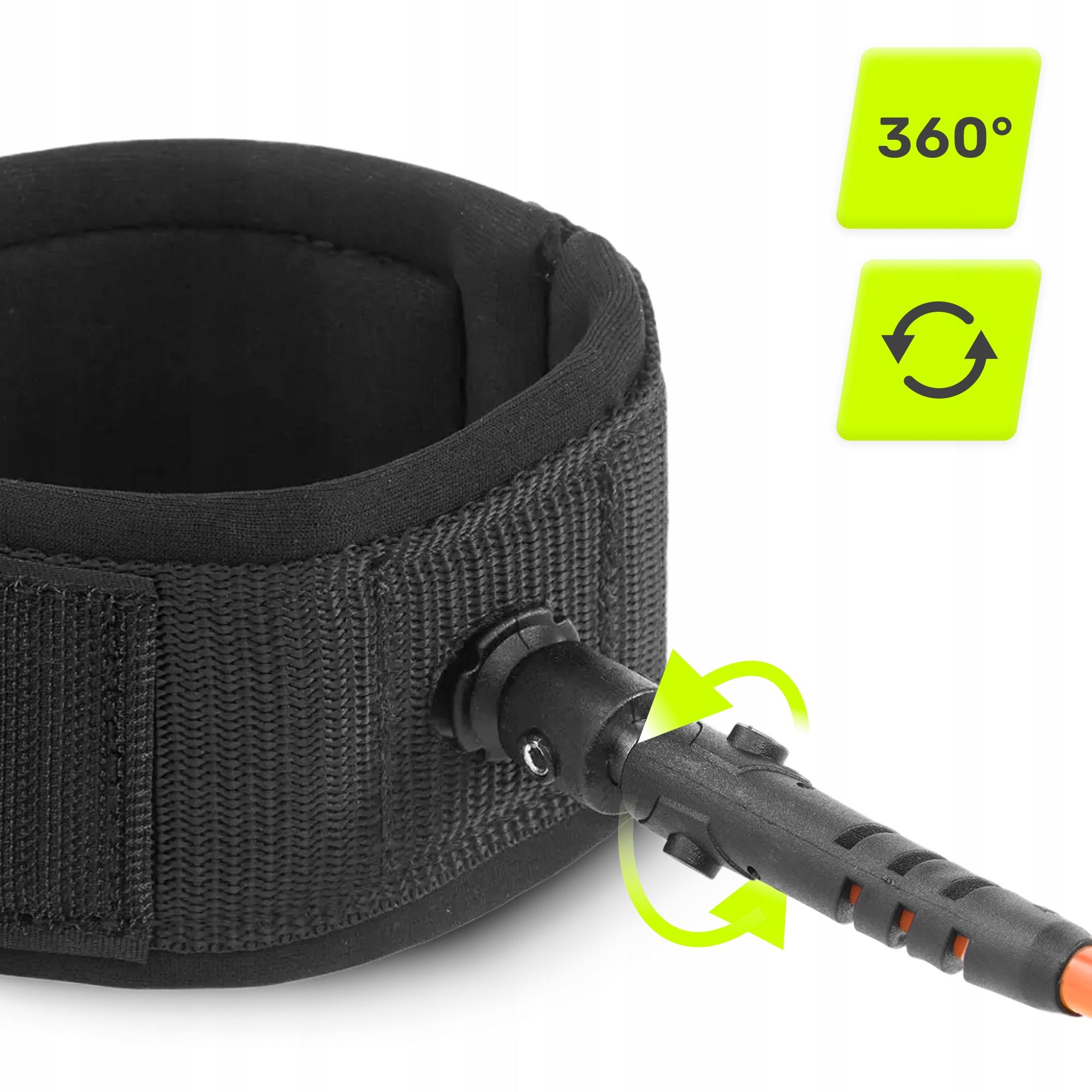 Ліш страхувальний для дошки TSUNAMI SUP-Leash Black/Orange (P-5907739316493) — фото 3