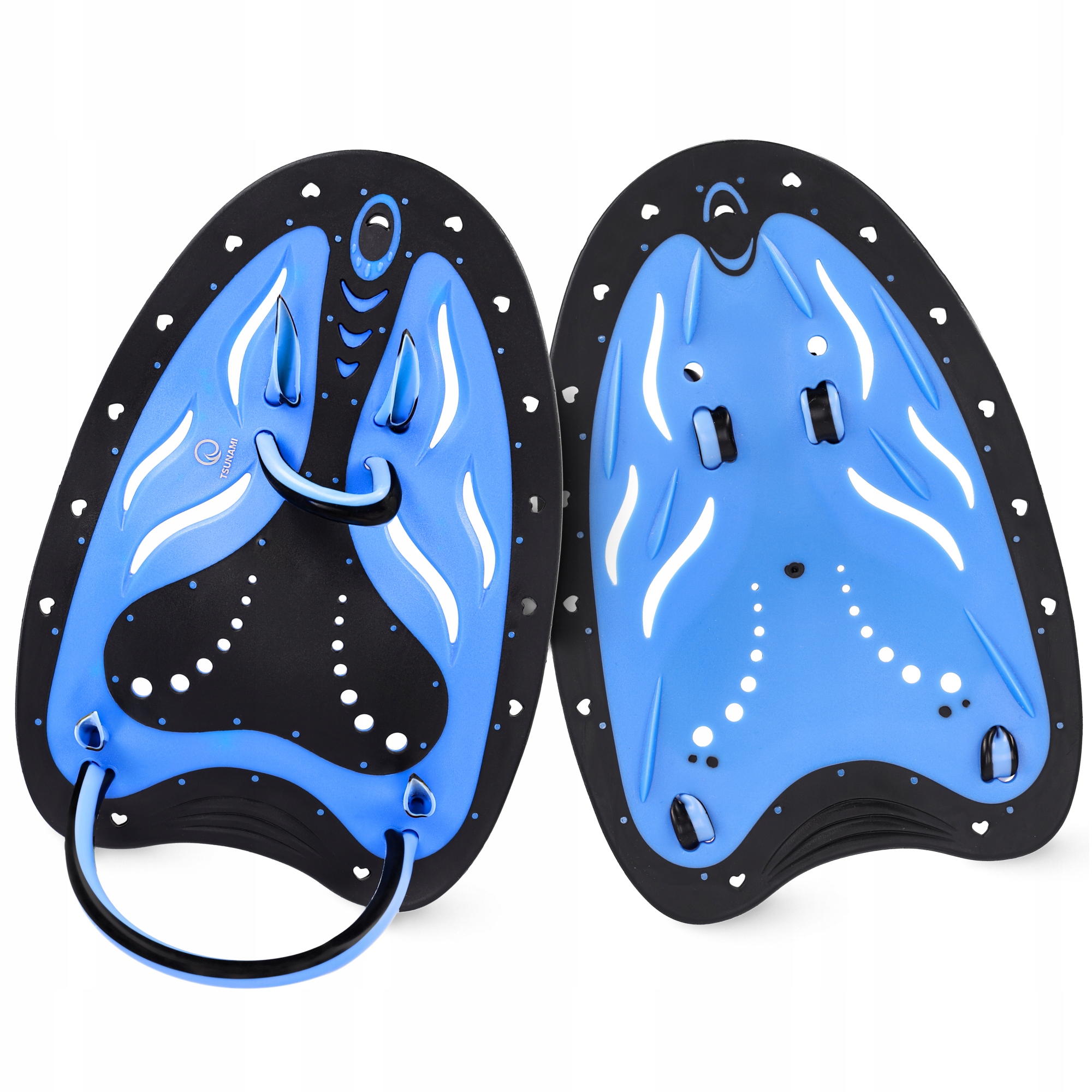 Лопатки для плавання в басейні TSUNAMI Swimming Paddles 2 шт Чорний/Синій (P-5905973405355)