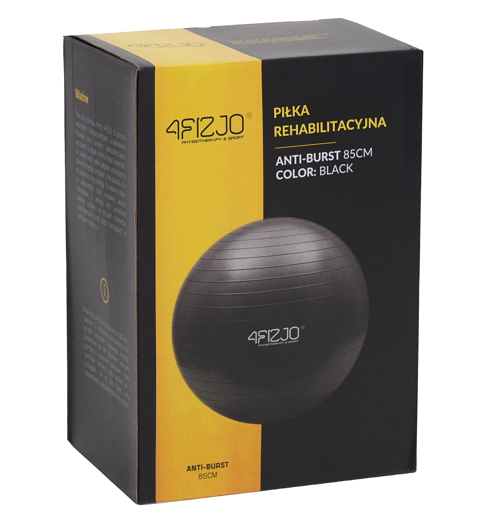 М'яч для фітнесу (фітбол) 4FIZJO 85 см Anti-Burst Black (P-5907222931516) — фото 4