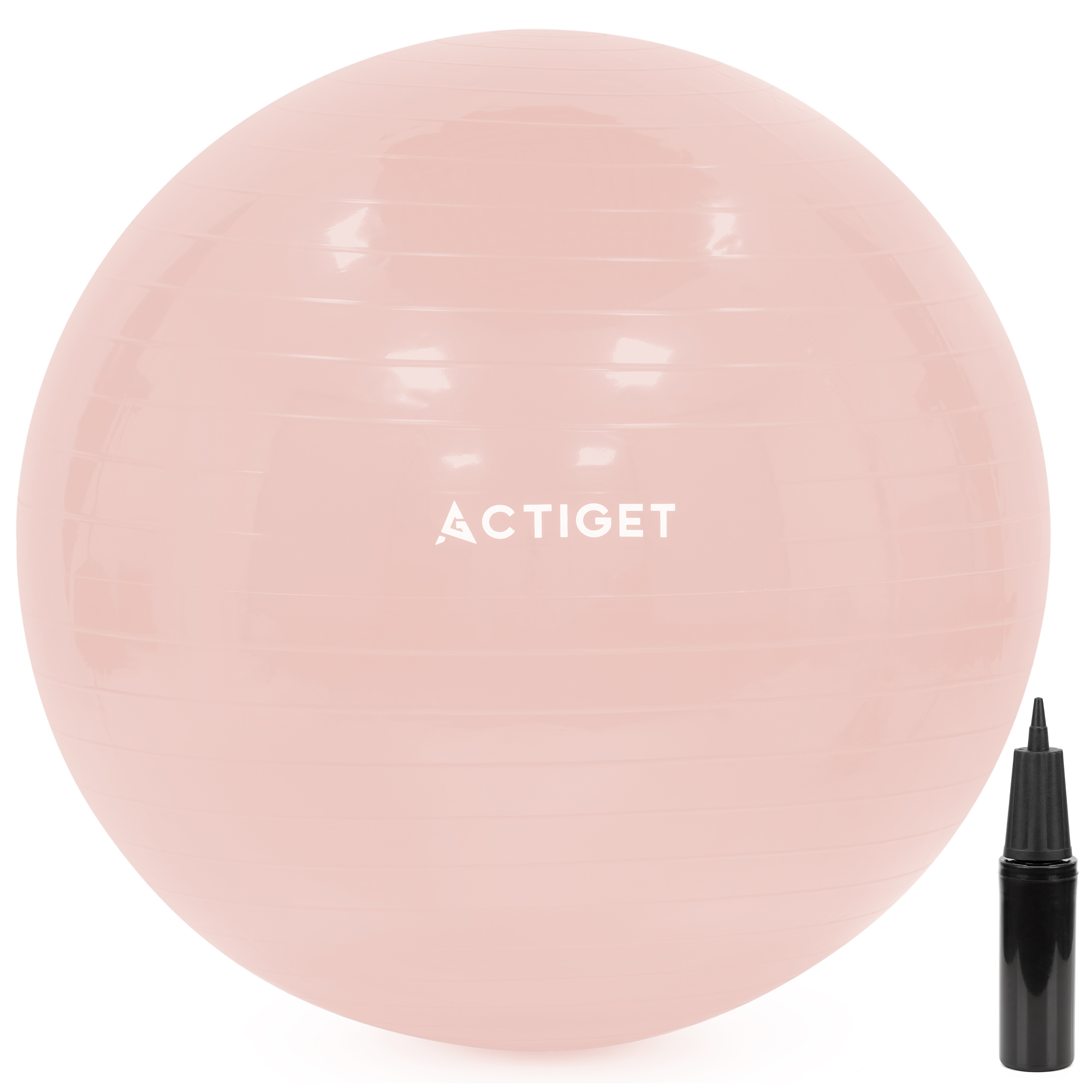 М'яч для фітнесу (фітбол) Actiget 65 см з насосом ACT0143 Light Pink