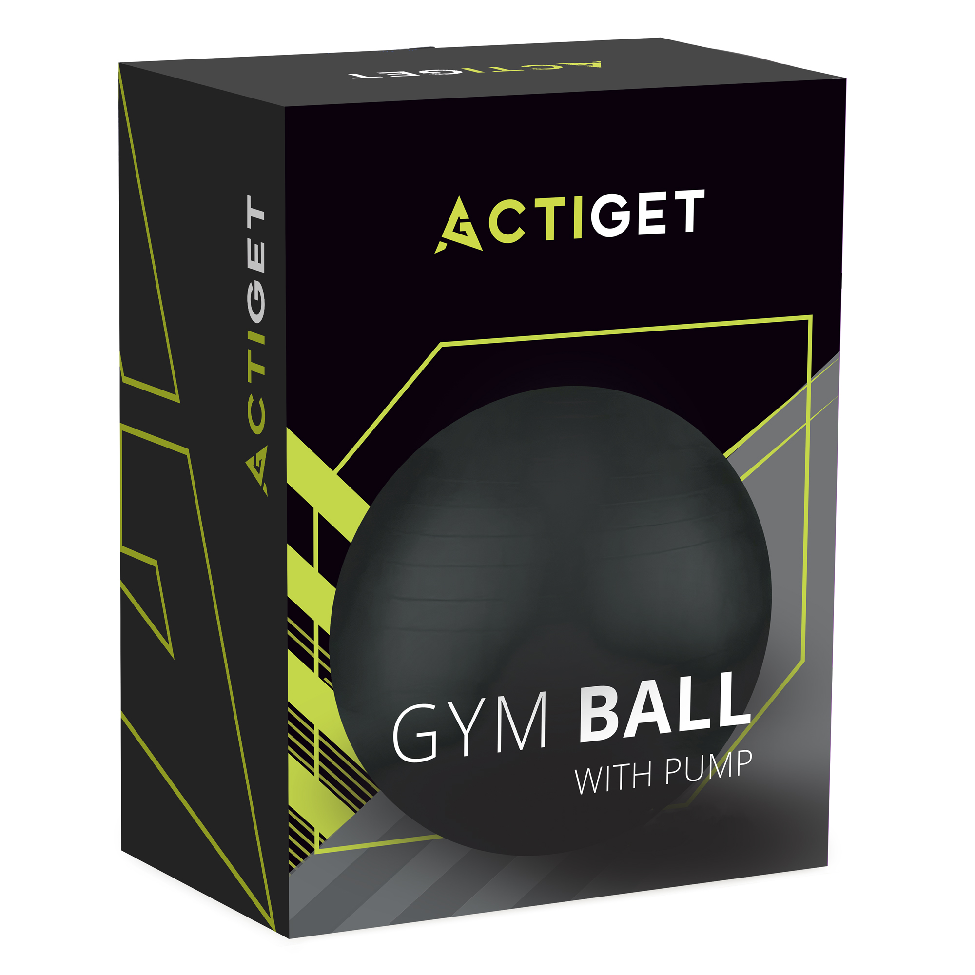 М'яч для фітнесу (фітбол) Actiget 75 см з насосом ACT0146 Black