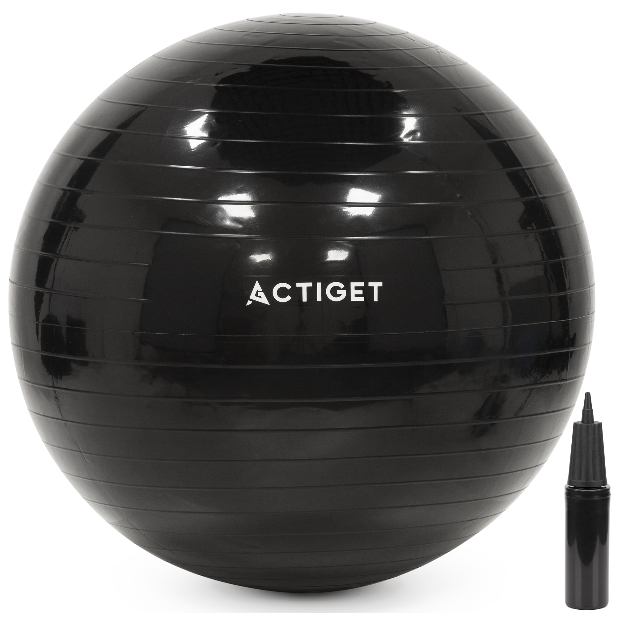 М'яч для фітнесу (фітбол) Actiget 75 см з насосом ACT0146 Black