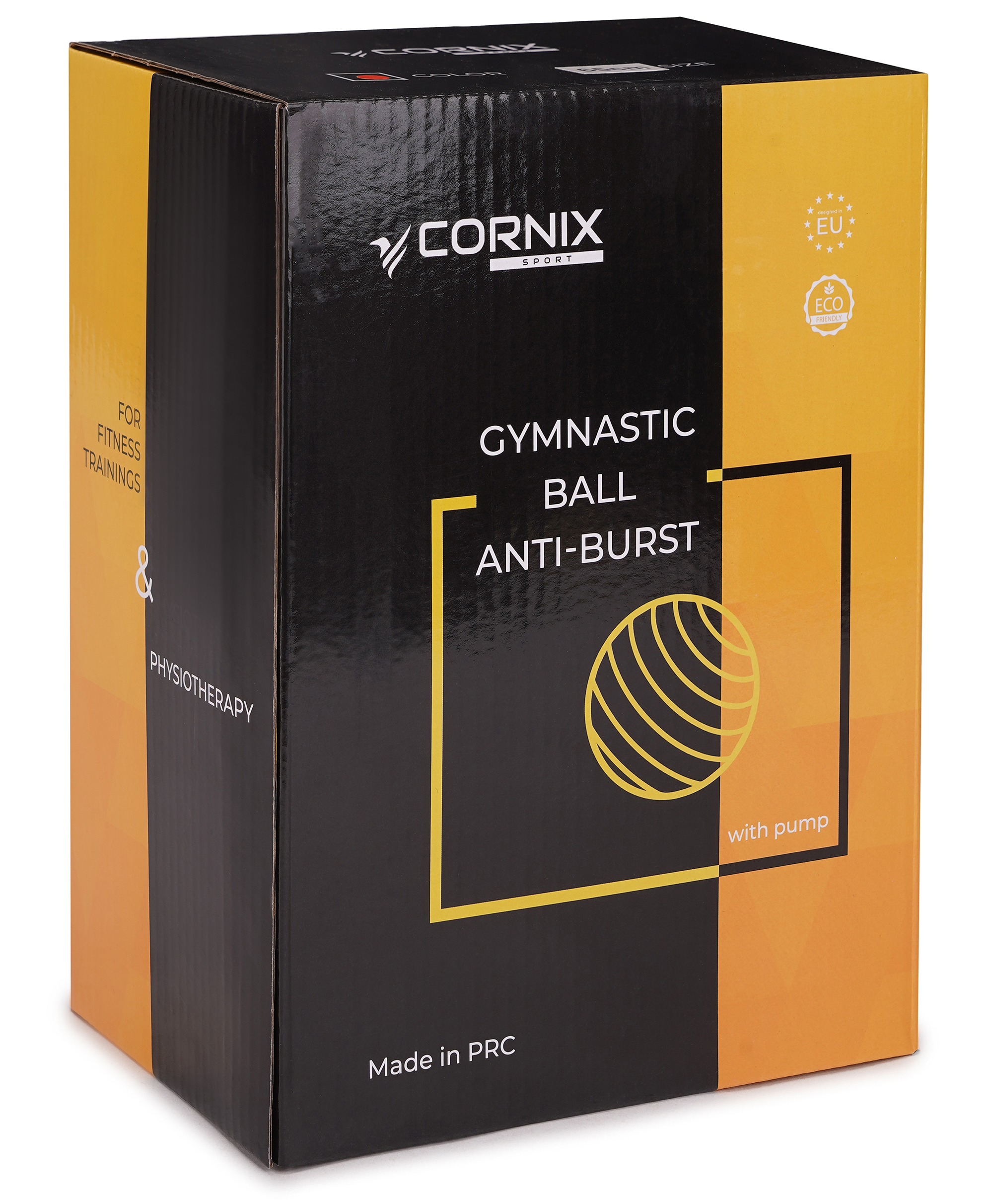 М'яч для фітнесу (фітбол) Cornix 55 см Anti-Burst XR-0014 Black — мініатюра 6