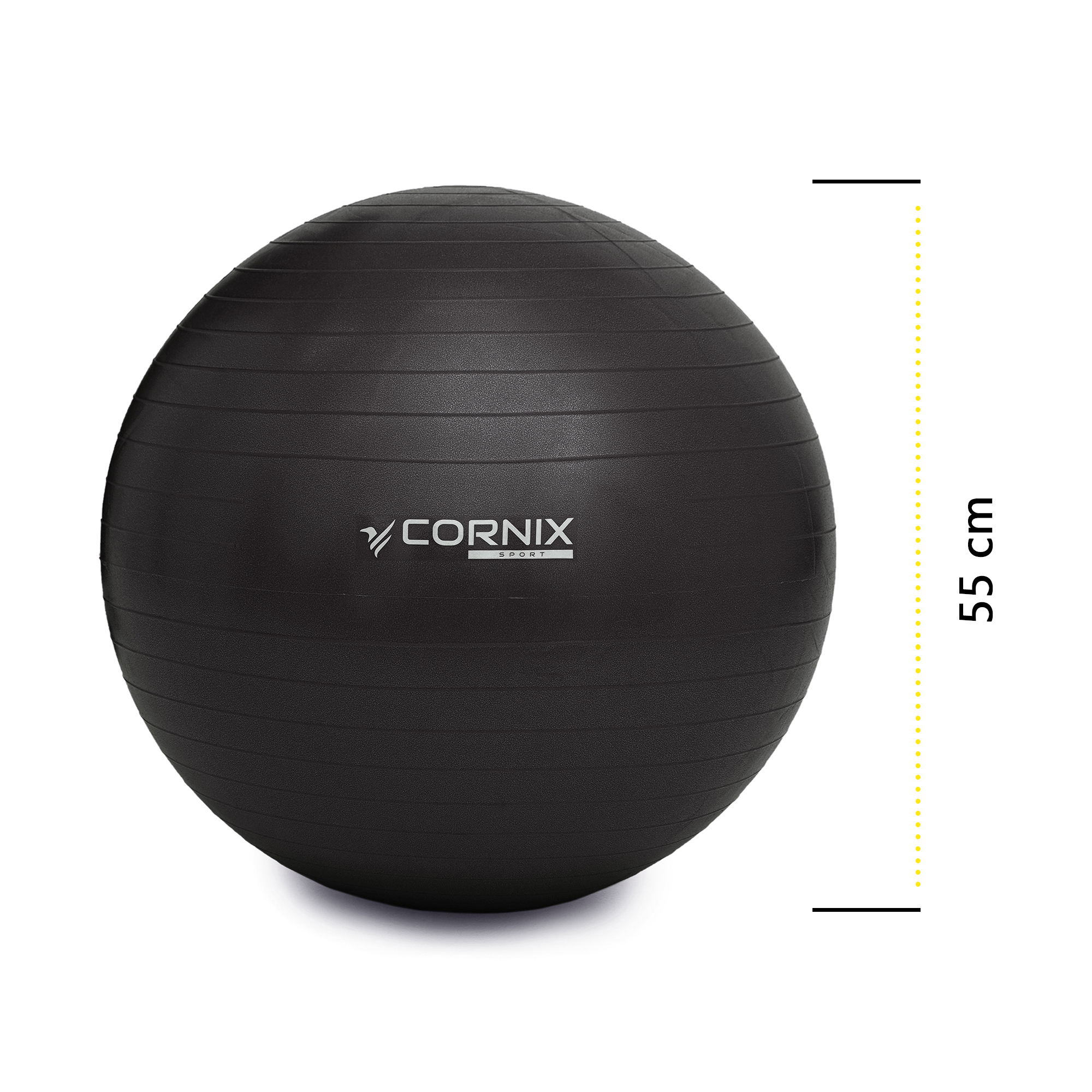 М'яч для фітнесу (фітбол) Cornix 55 см Anti-Burst XR-0014 Black — мініатюра 10