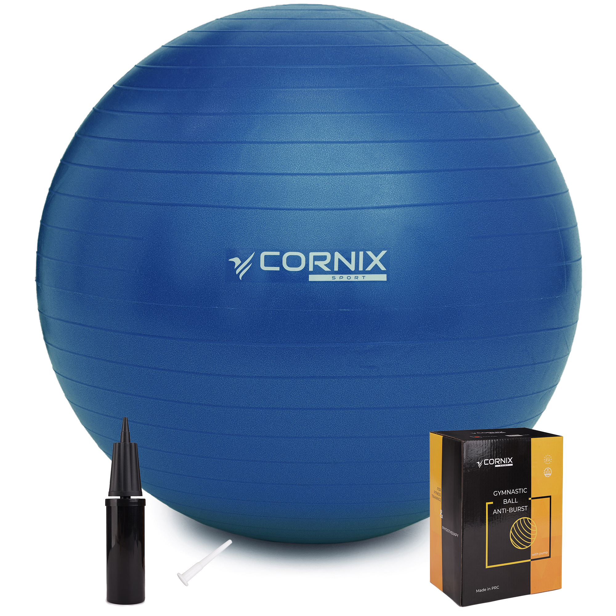 М'яч для фітнесу (фітбол) Cornix 65 см Anti-Burst XR-0021 Blue — фото 1