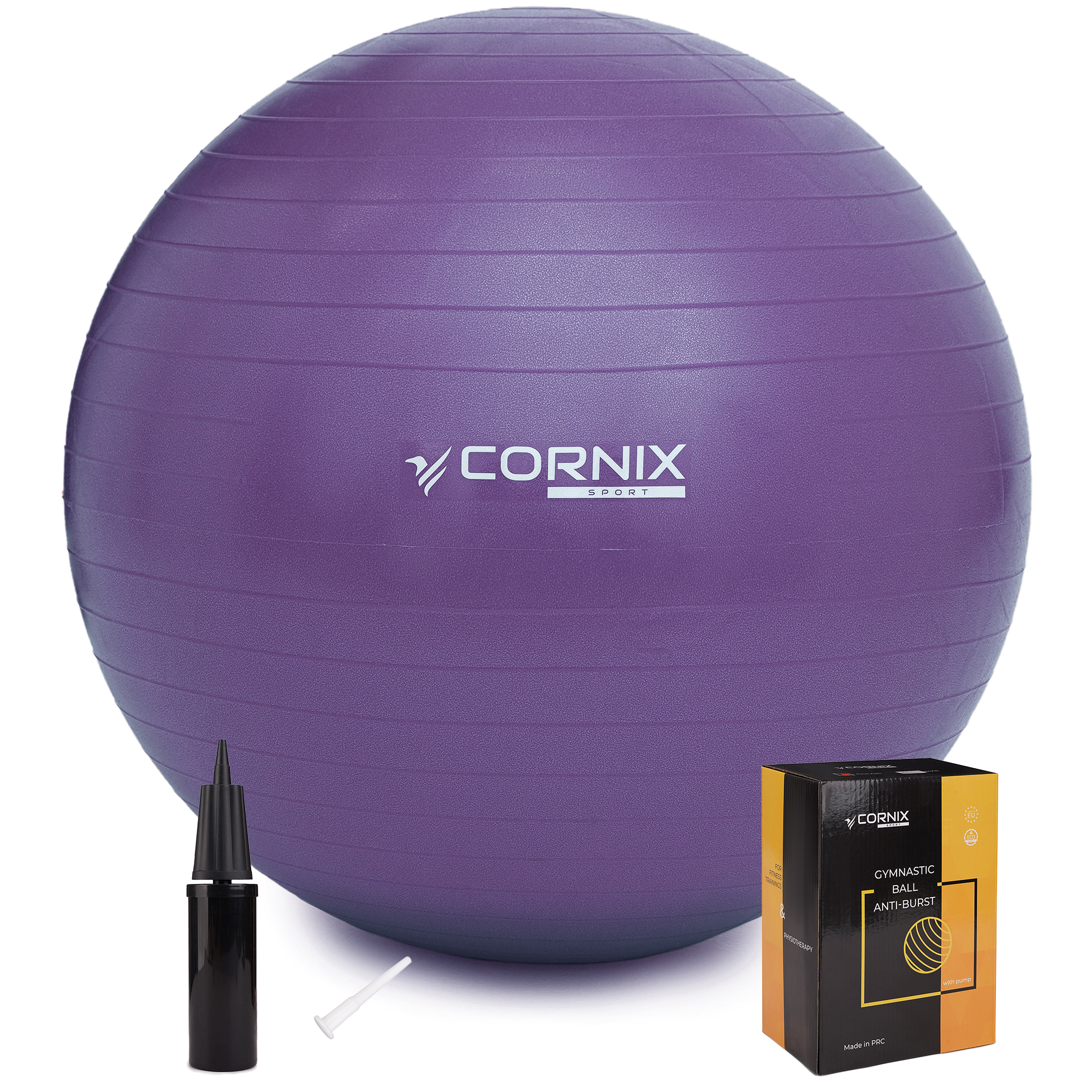 М'яч для фітнесу (фітбол) Cornix 65 см Anti-Burst XR-0022 Violet — фото 1