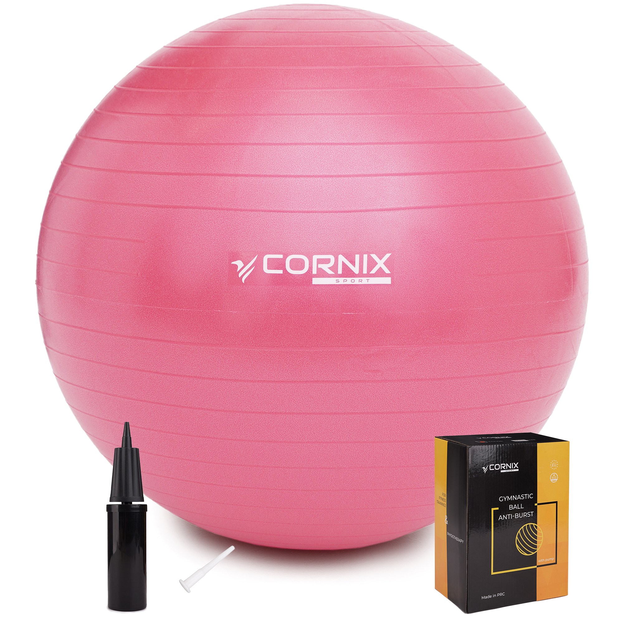 М'яч для фітнесу (фітбол) Cornix 65 см Anti-Burst XR-0023 Pink — фото 1