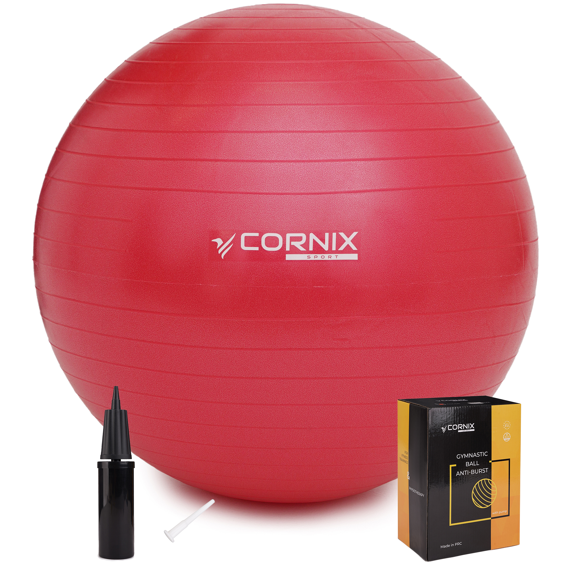 М'яч для фітнесу (фітбол) Cornix 85 см Anti-Burst XR-0252 Red — фото 1
