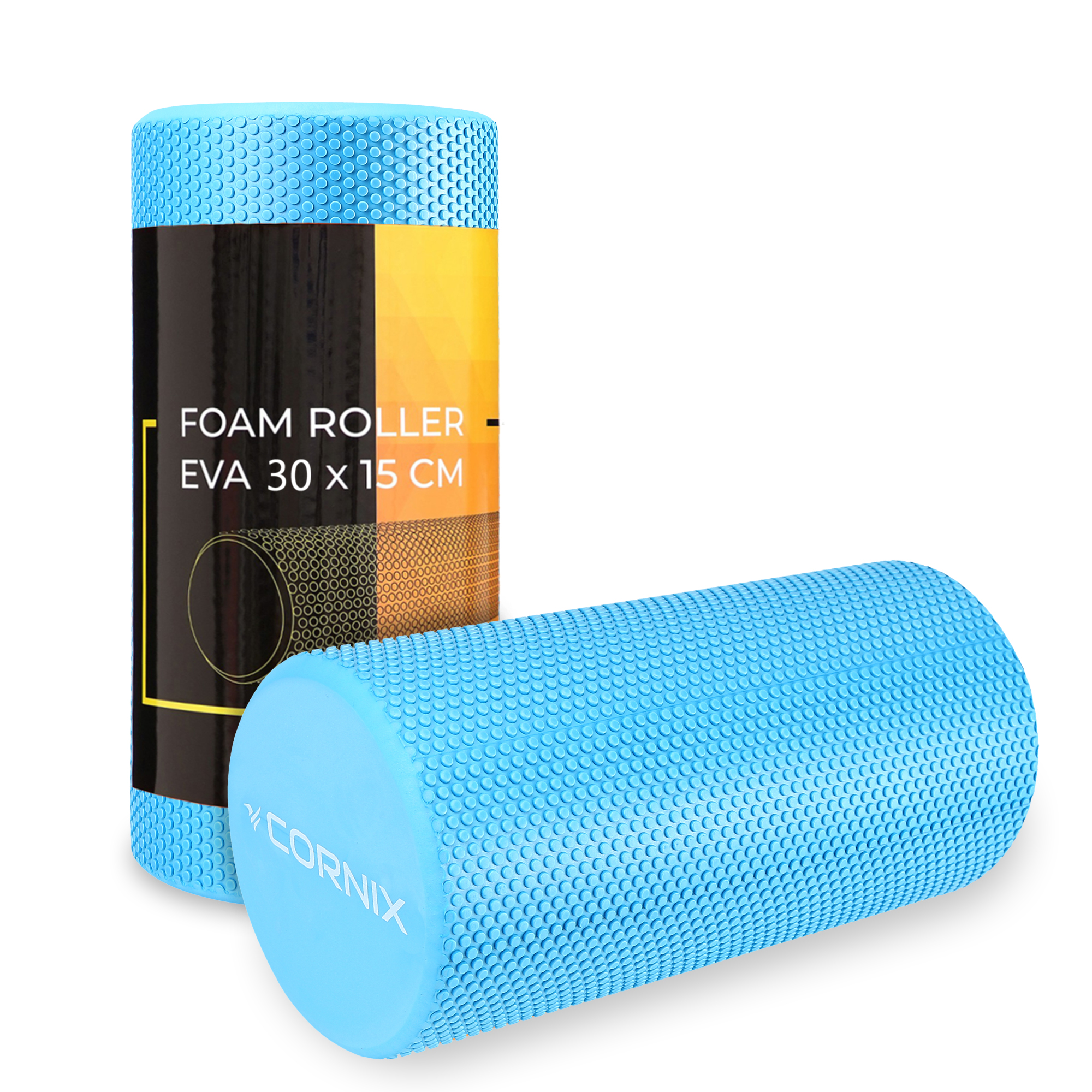 Масажний ролик Cornix EVA+ 30 x 15 см (валик, роллер) XR-0301 Blue — фото 1