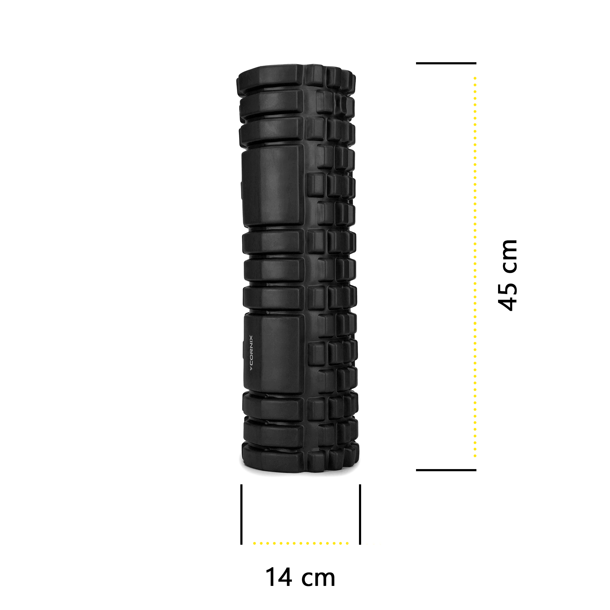 Масажний ролик Cornix EVA 45 x 14 см (валик, роллер) XR-0038 Black — мініатюра 7