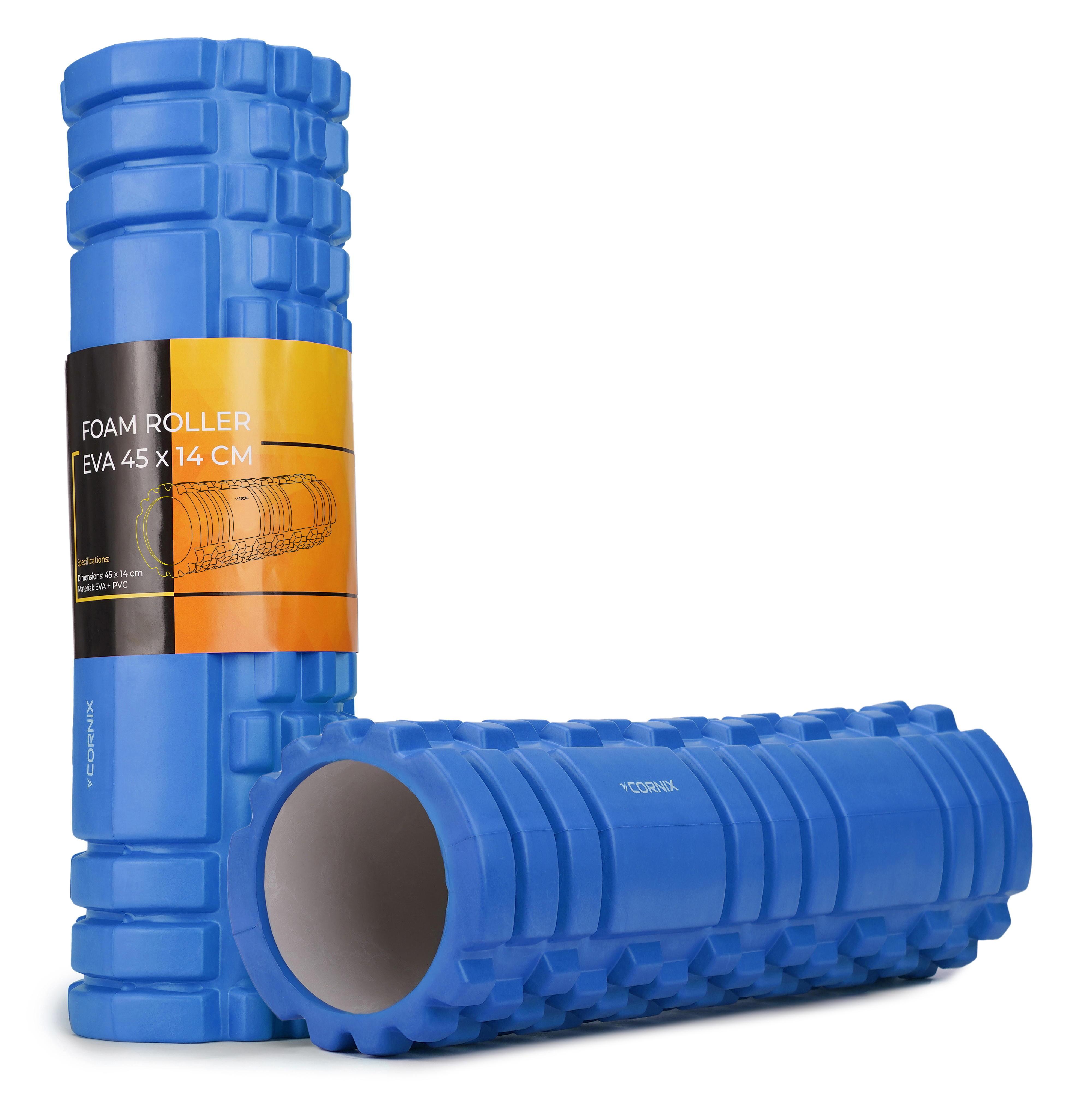 Масажний ролик Cornix EVA 45 x 14 см (валик, роллер) XR-0039 Blue — фото 1