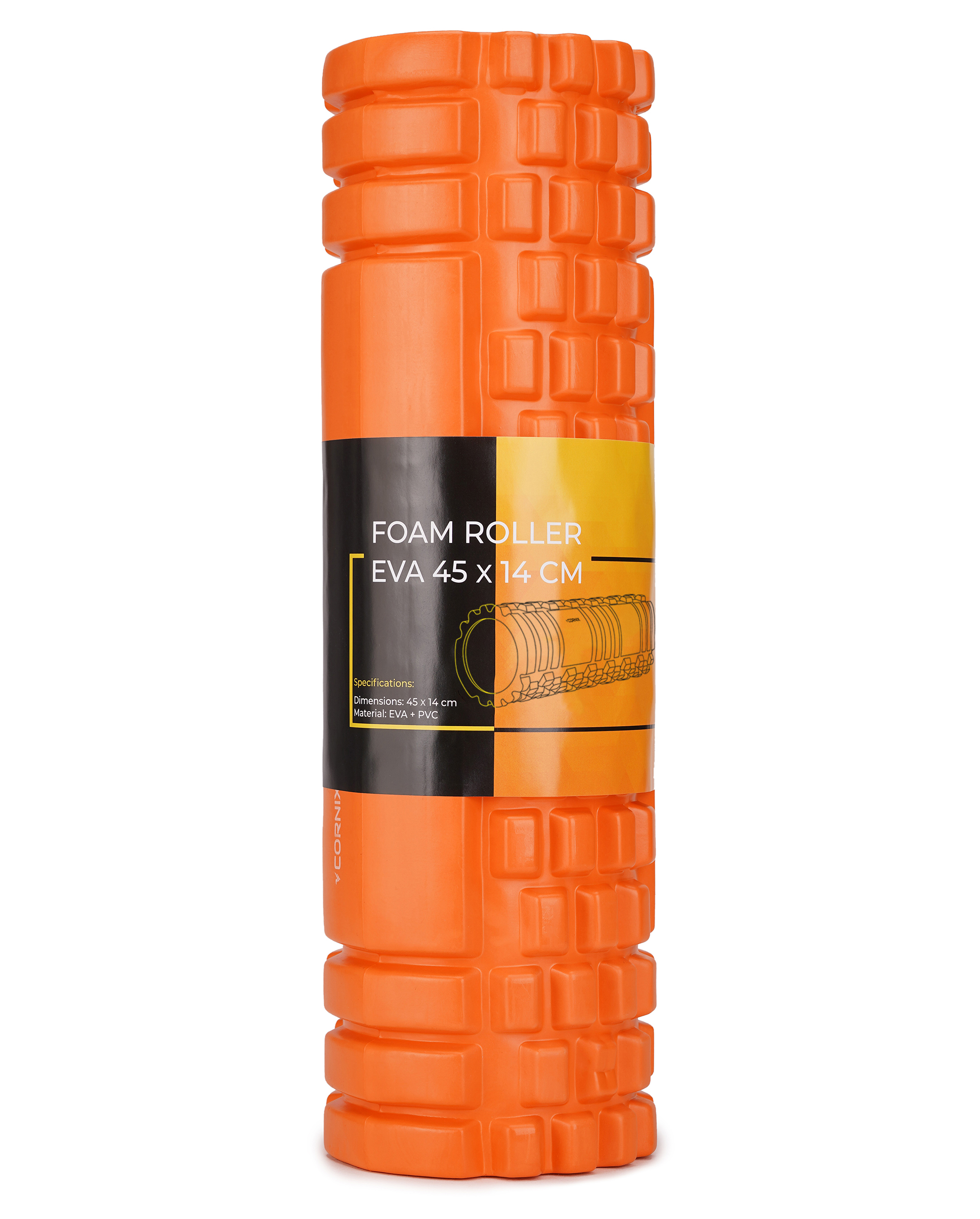 Масажний ролик Cornix EVA 45 x 14 см (валик, роллер) XR-0041 Orange — мініатюра 10
