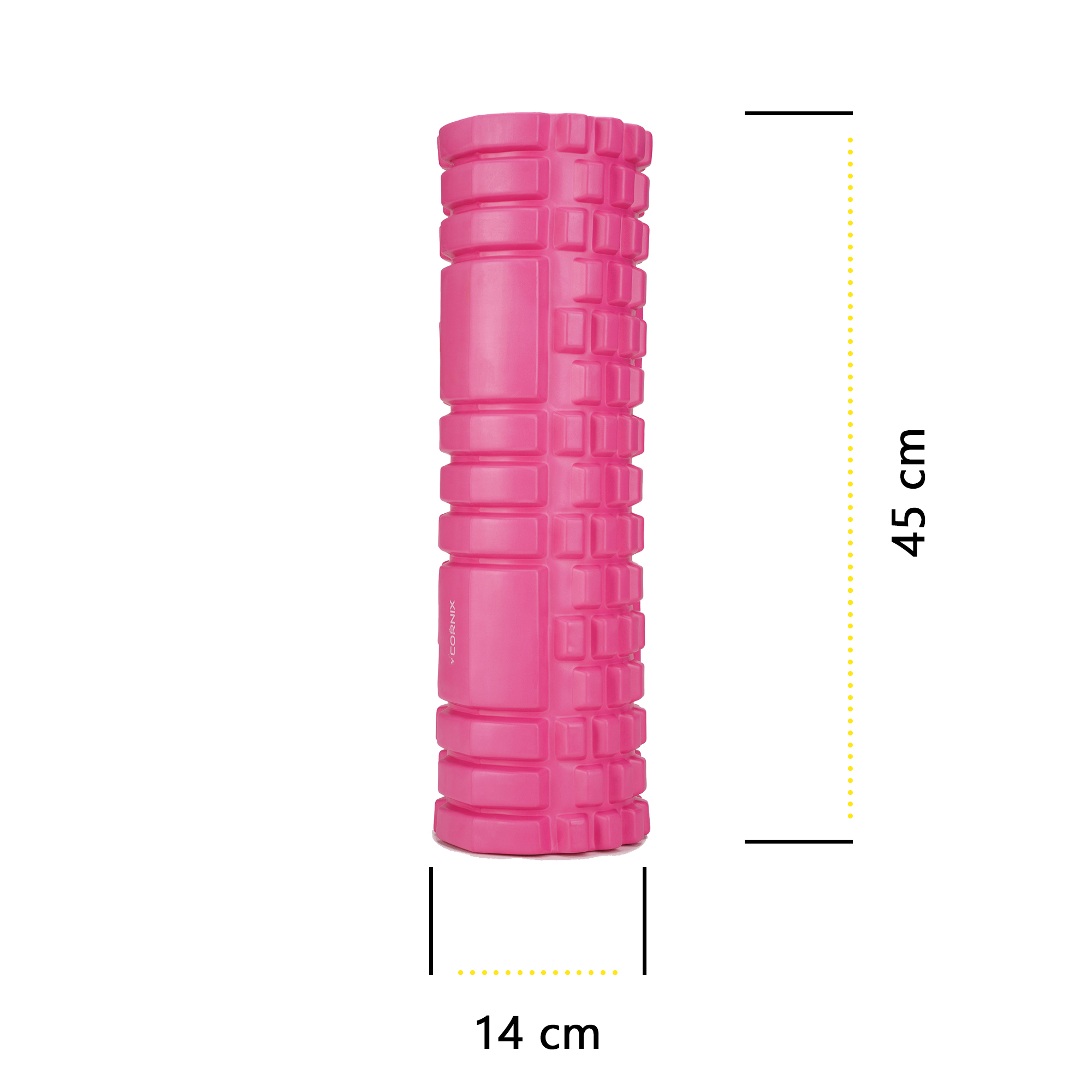 Масажний ролик Cornix EVA 45 x 14 см (валик, роллер) XR-0043 Pink — фото 3