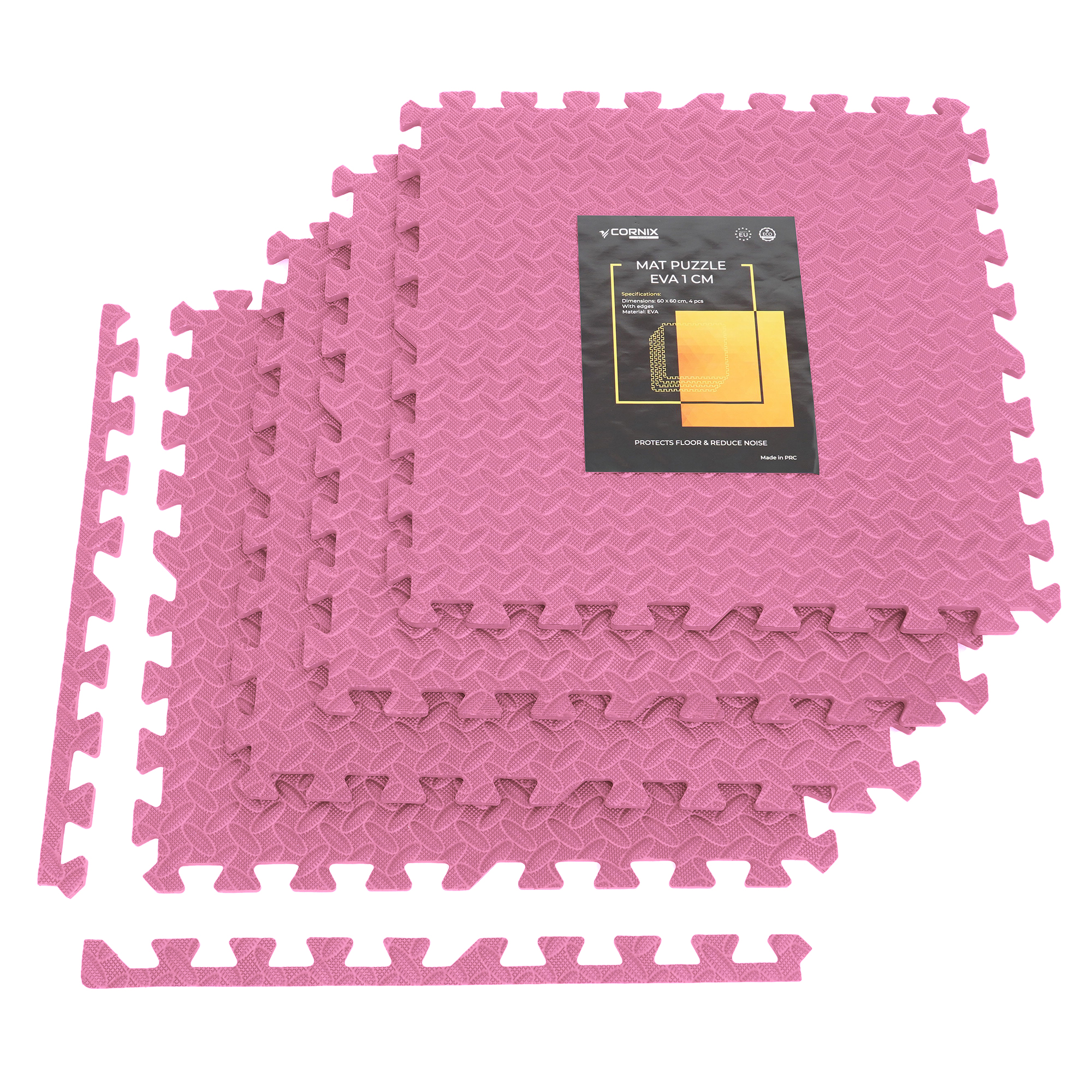 Мат-пазл (ластівчин хвіст) Cornix Mat Puzzle EVA 120 x 120 x 1 cм XR-0230 Pink — фото 1