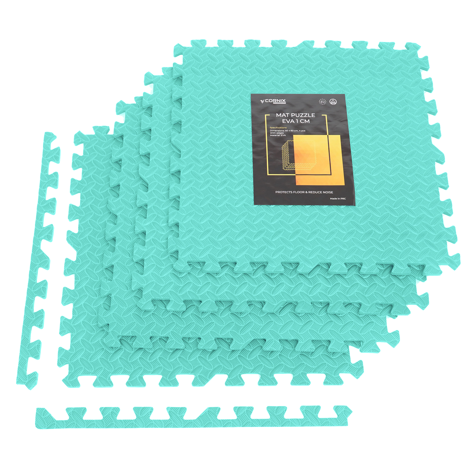 Мат-пазл (ластівчин хвіст) Cornix Mat Puzzle EVA 120 x 120 x 1 cм XR-0234 Mint — фото 1