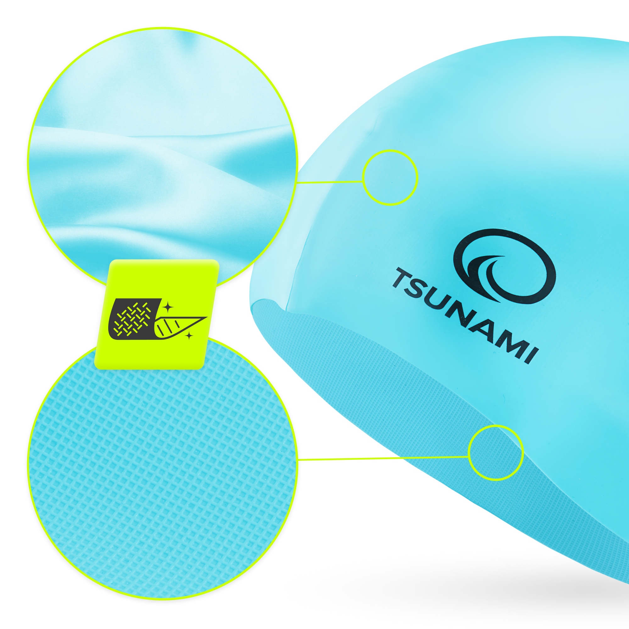 Шапочка для плавання TSUNAMI Kids дитяча Sky Blue (P-5905973401807) — фото 2