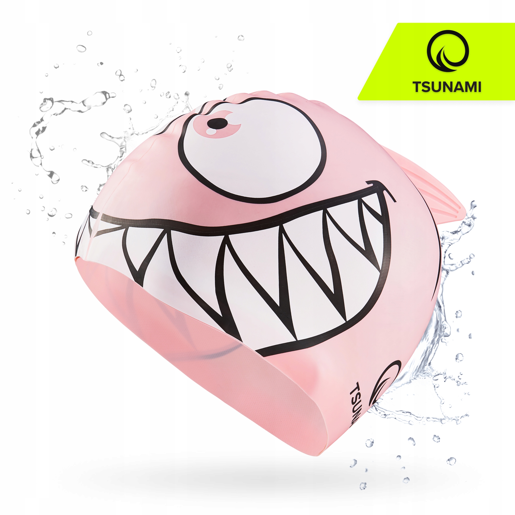 Шапочка для плавання TSUNAMI Shark дитяча Pink (P-5905973401821) — мініатюра 7