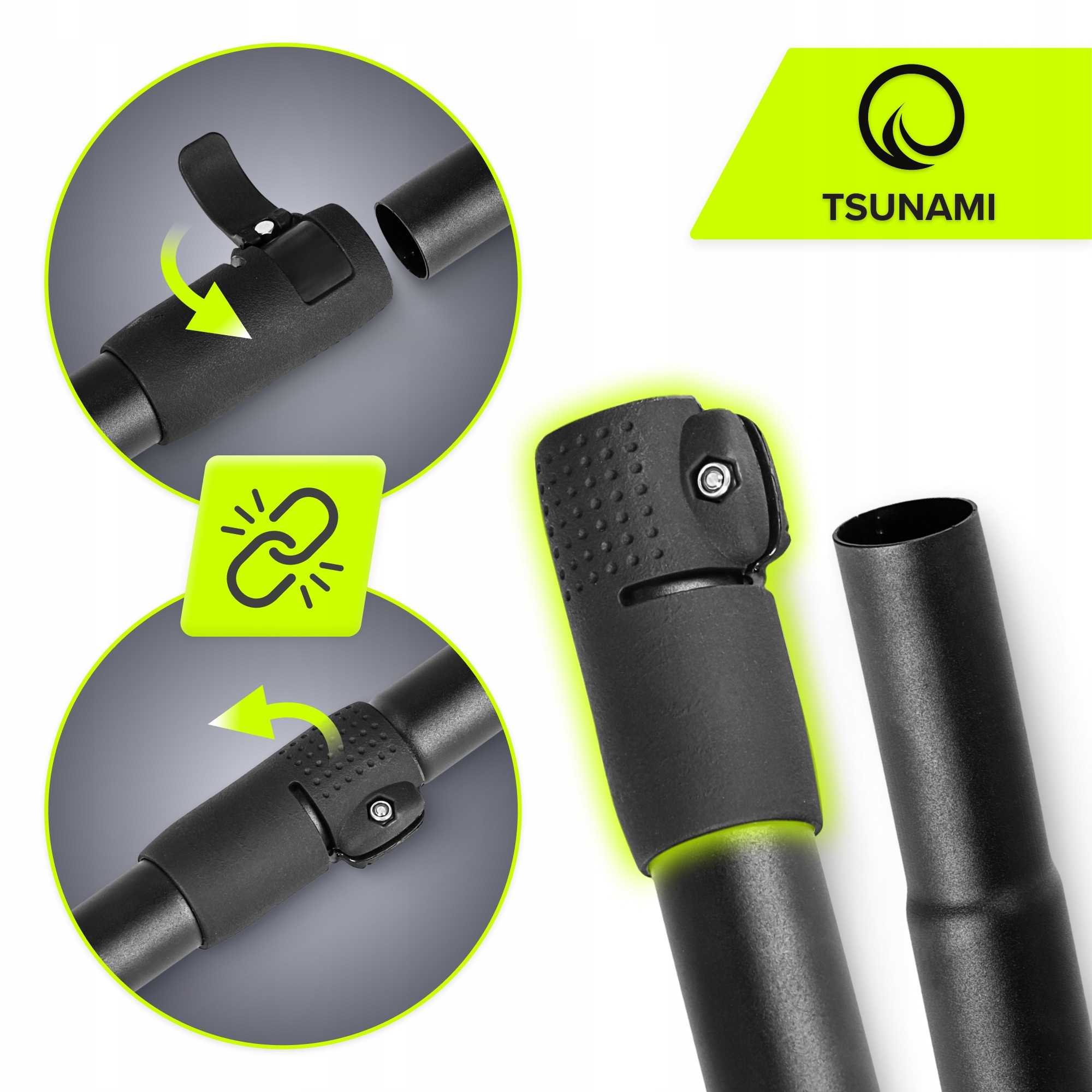 Весло для SUP дошки TSUNAMI 160-215 см регульоване, складне Black (P-5907739316462) — мініатюра 7