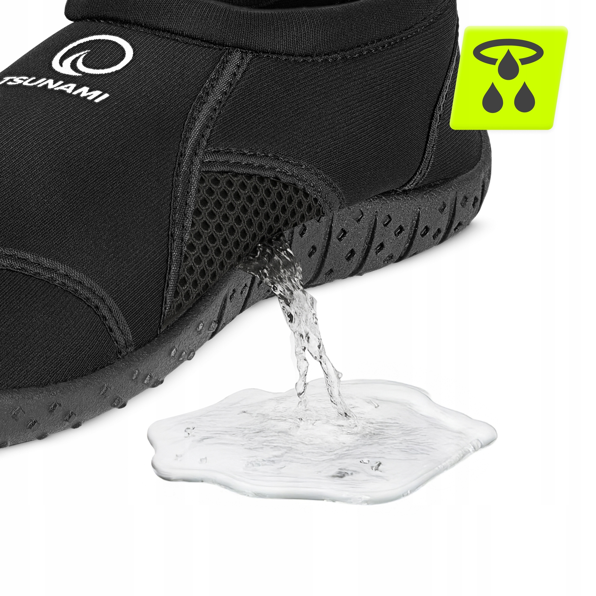Взуття для пляжу (аквашузи) TSUNAMI Slip-On для плавання та водних видів спорту Size 29 Black (P-5905973406185) — мініатюра 5