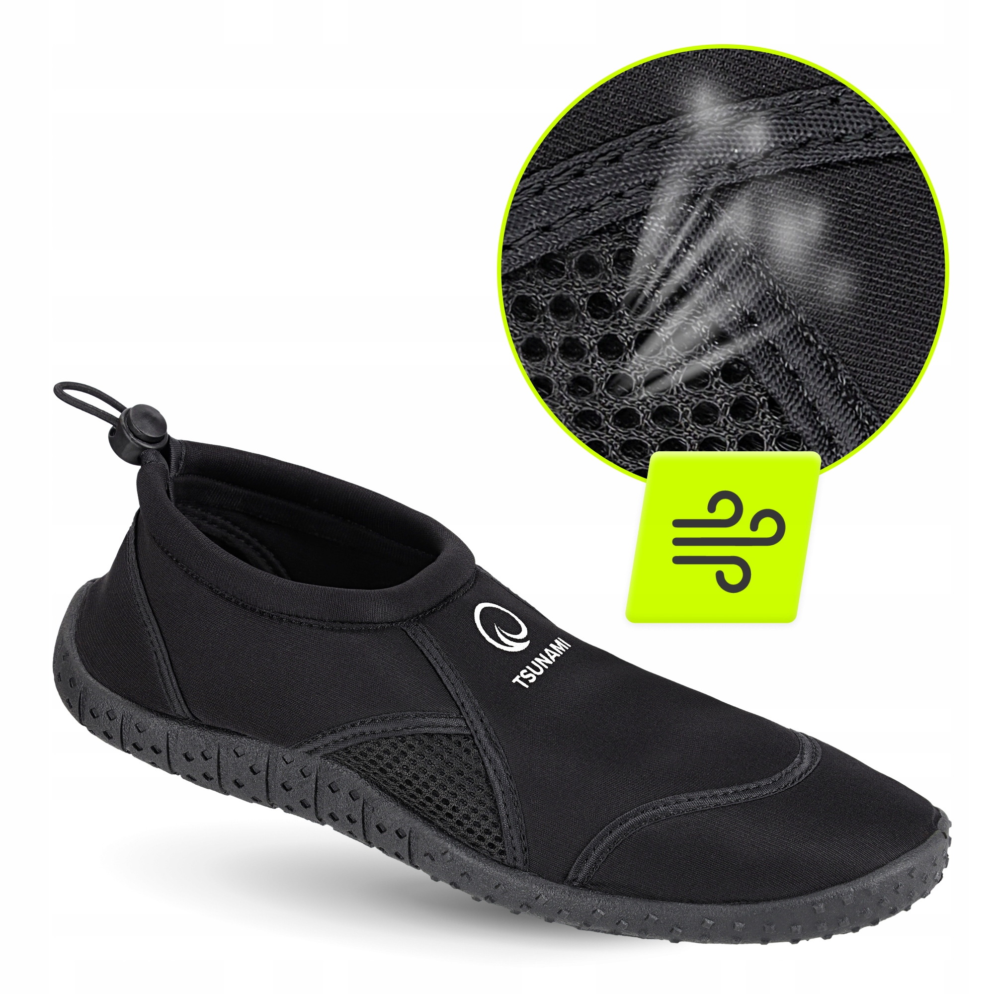 Взуття для пляжу (аквашузи) TSUNAMI Slip-On для плавання та водних видів спорту Size 29 Black (P-5905973406185) — мініатюра 8