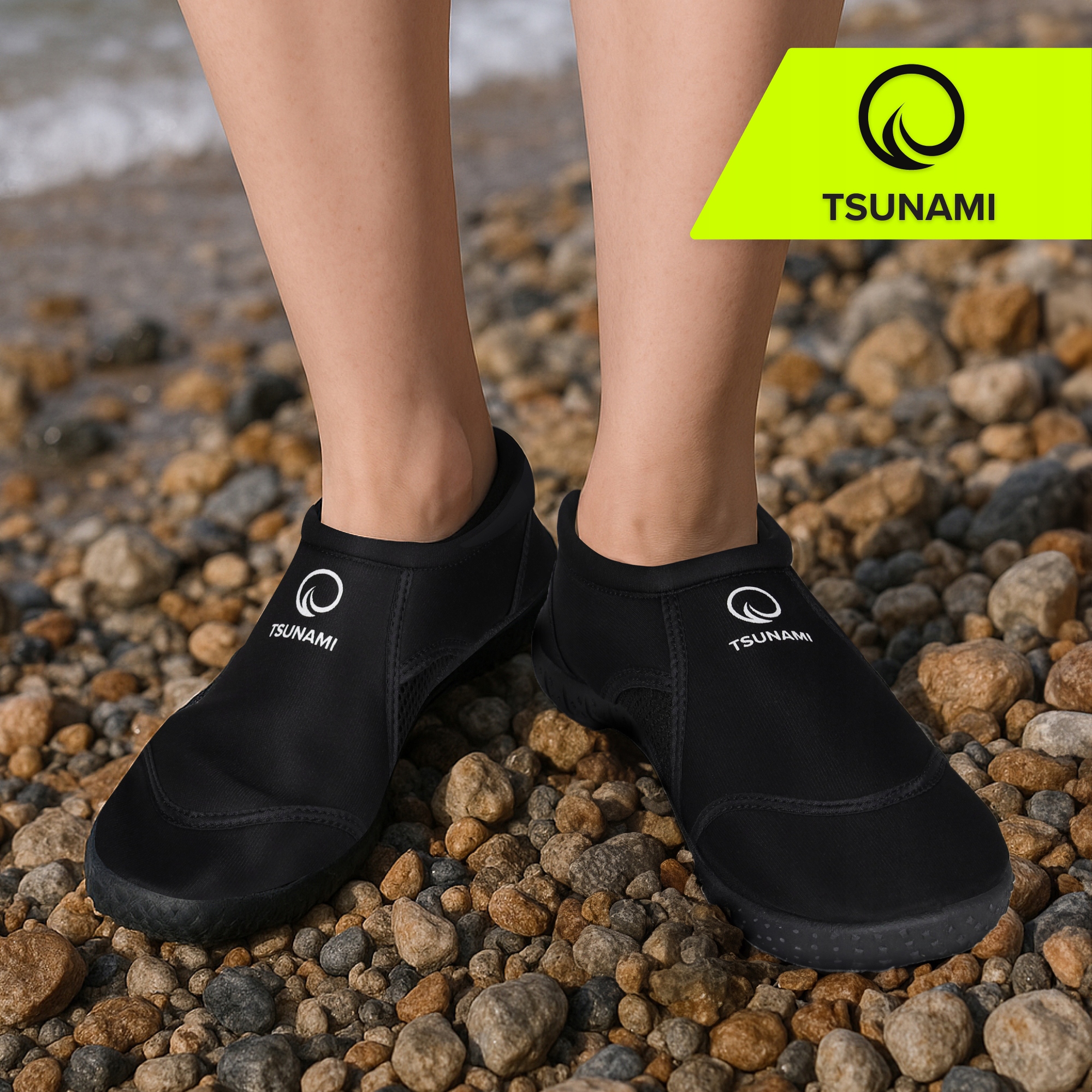 Взуття для пляжу (аквашузи) TSUNAMI Slip-On для плавання та водних видів спорту Size 29 Black (P-5905973406185) — мініатюра 4