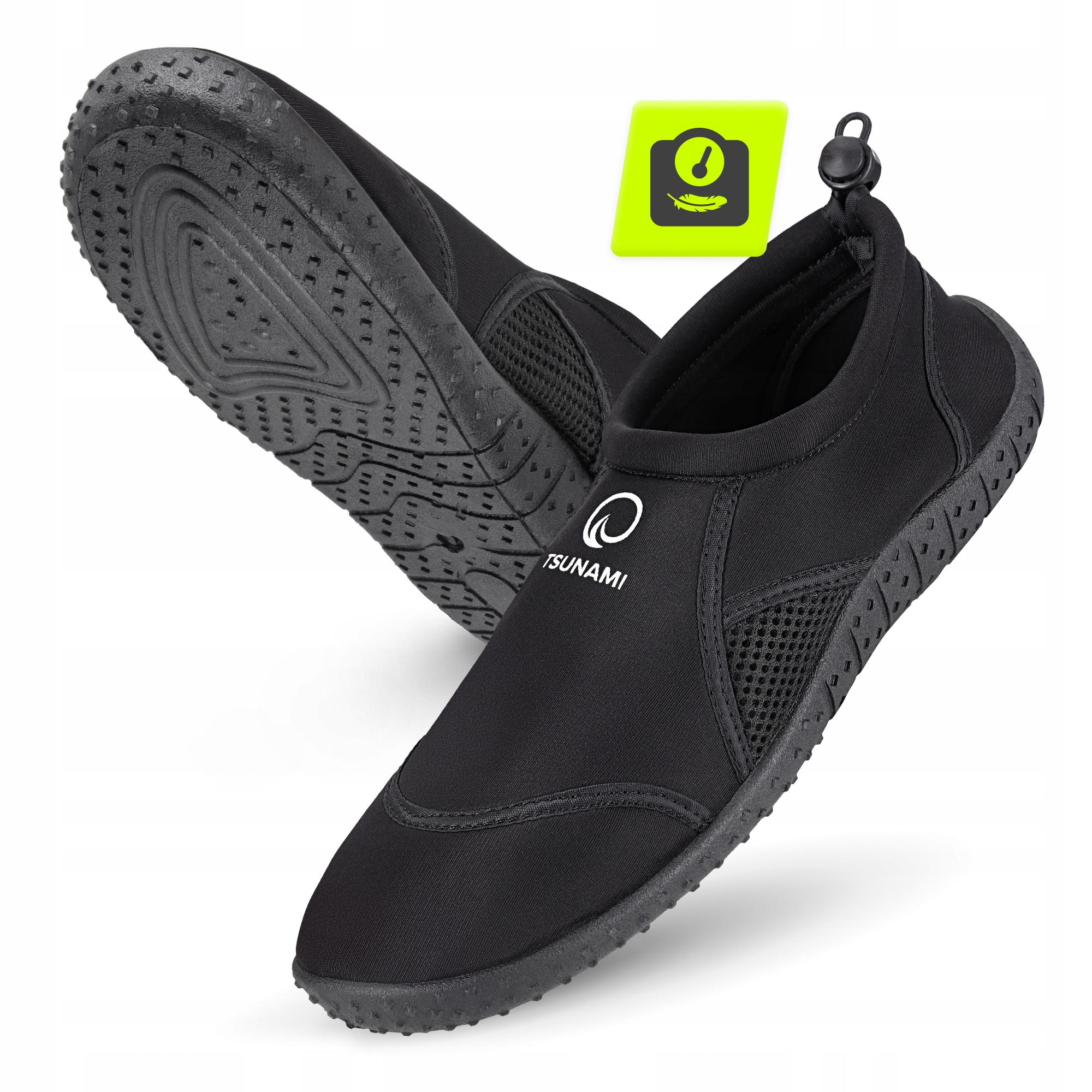 Взуття для пляжу (аквашузи) TSUNAMI Slip-On для плавання та водних видів спорту Size 29 Black (P-5905973406185) — мініатюра 6
