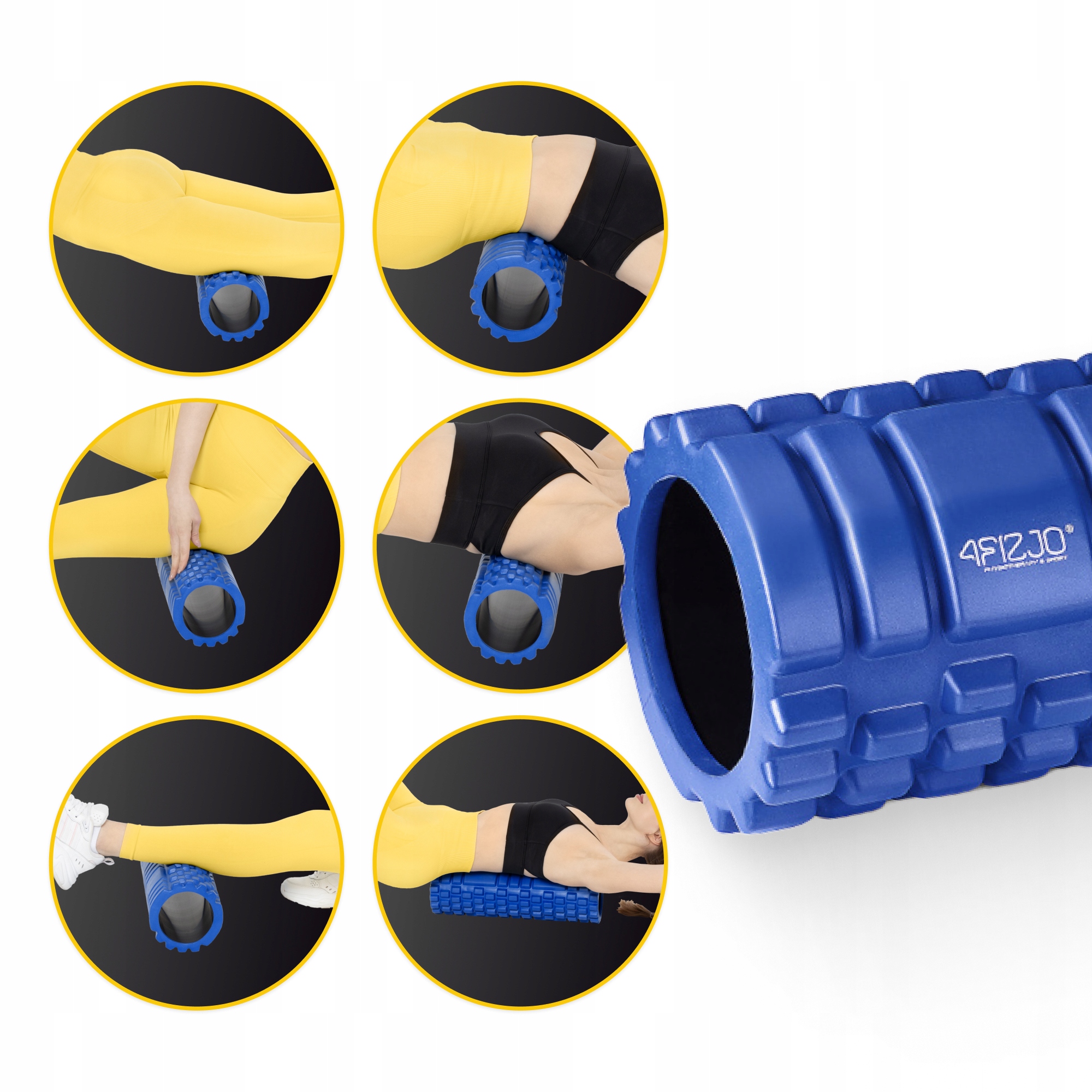 Масажний ролик 4FIZJO 45 x 13.5 см (валик, роллер) Blue (P-5907739310552) — мініатюра 8