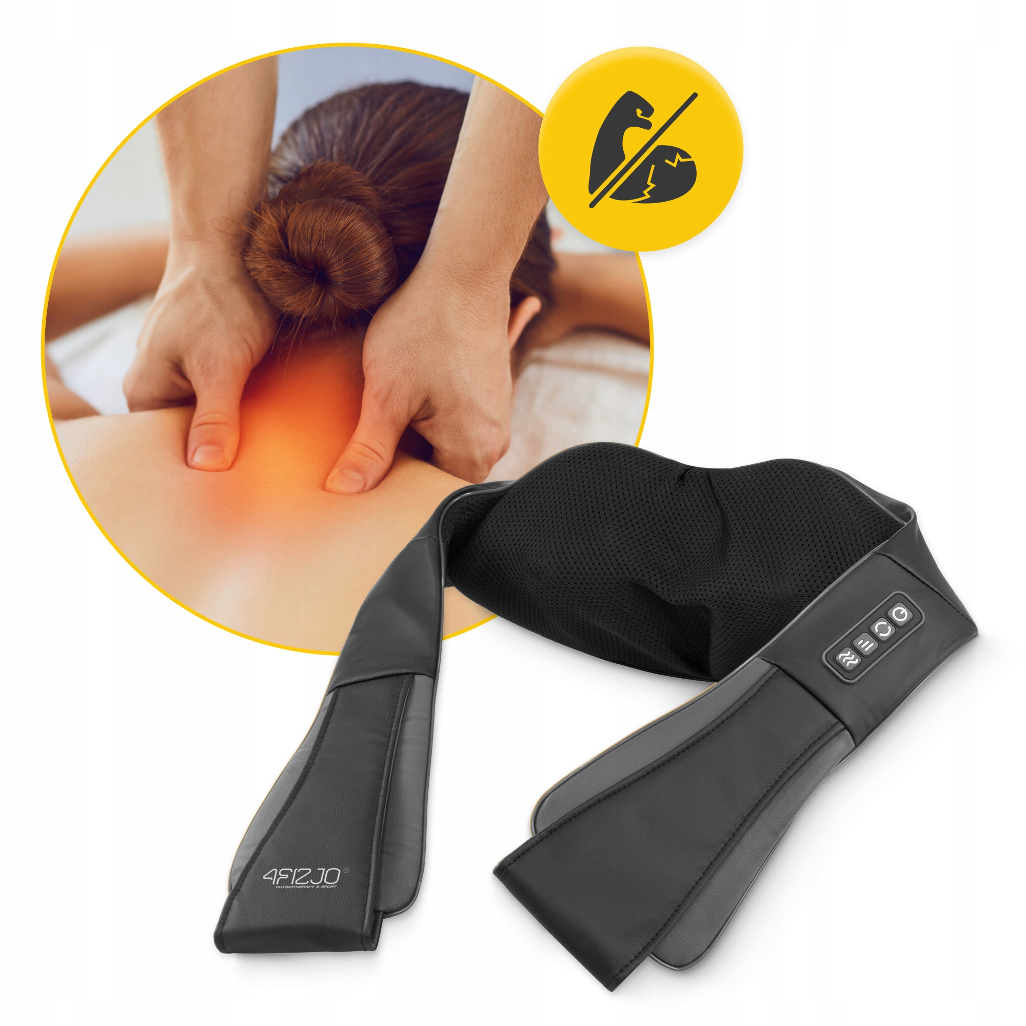 Накидка-масажер 4FIZJO Shiatsu Pro+ для шиї та спини Black/Grey (P-5907739319067)