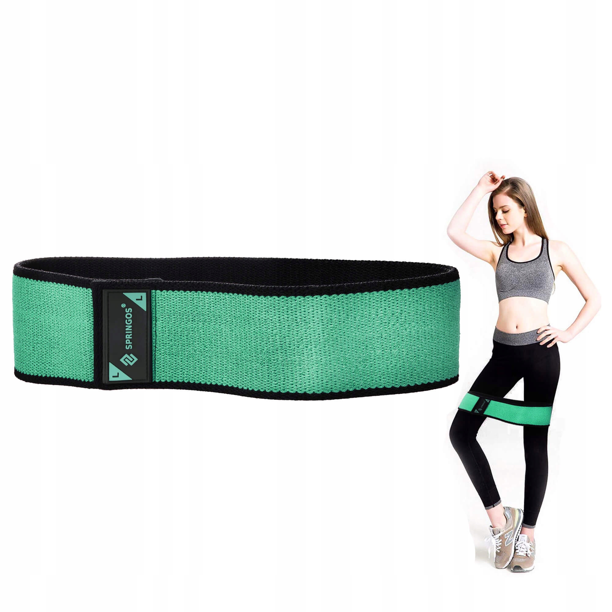 Резинка для фітнесу та спорту із тканини Springos Hip Band Size L FA0111 — мініатюра 9