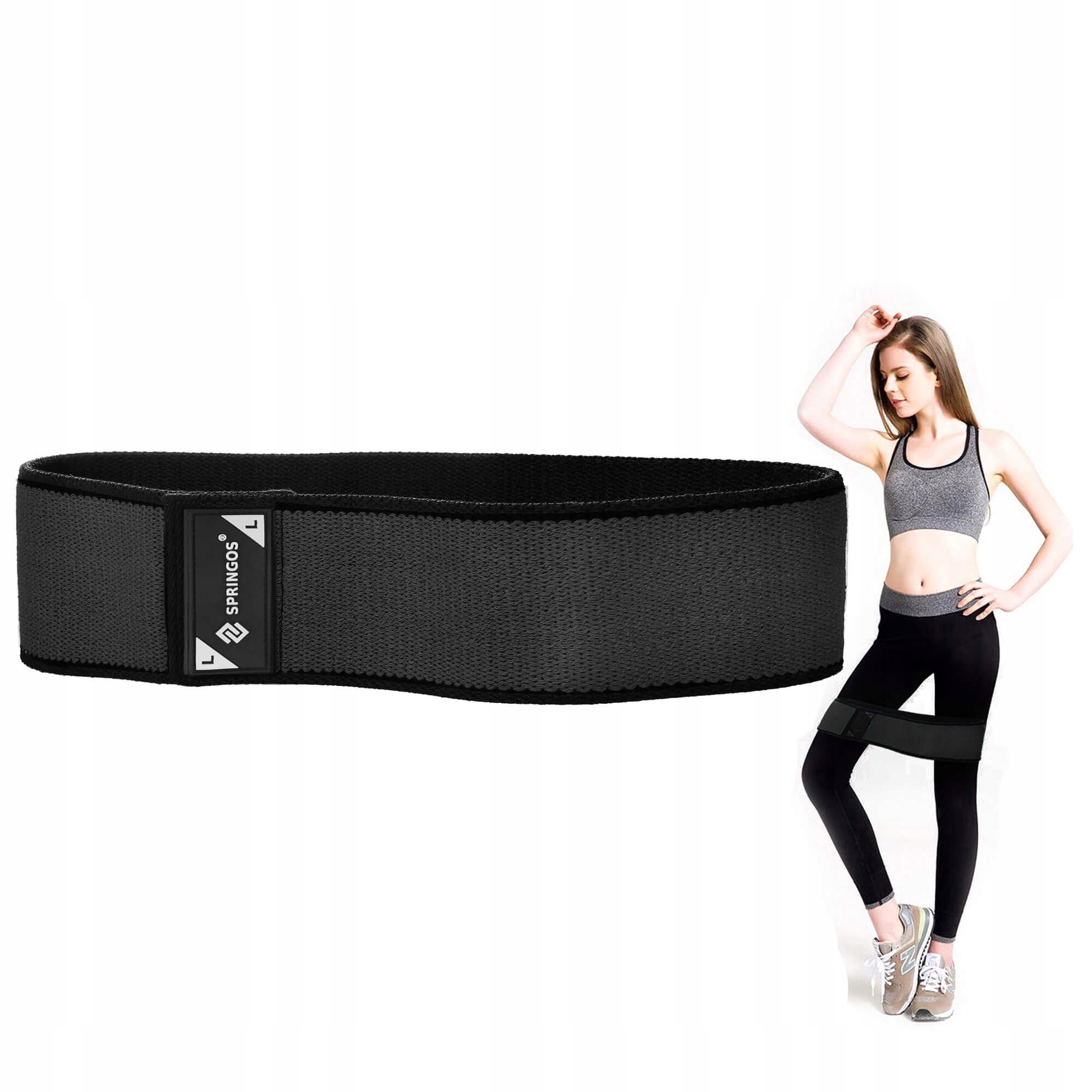 Резинка для фітнесу та спорту із тканини Springos Hip Band Size L FA0115 — мініатюра 7