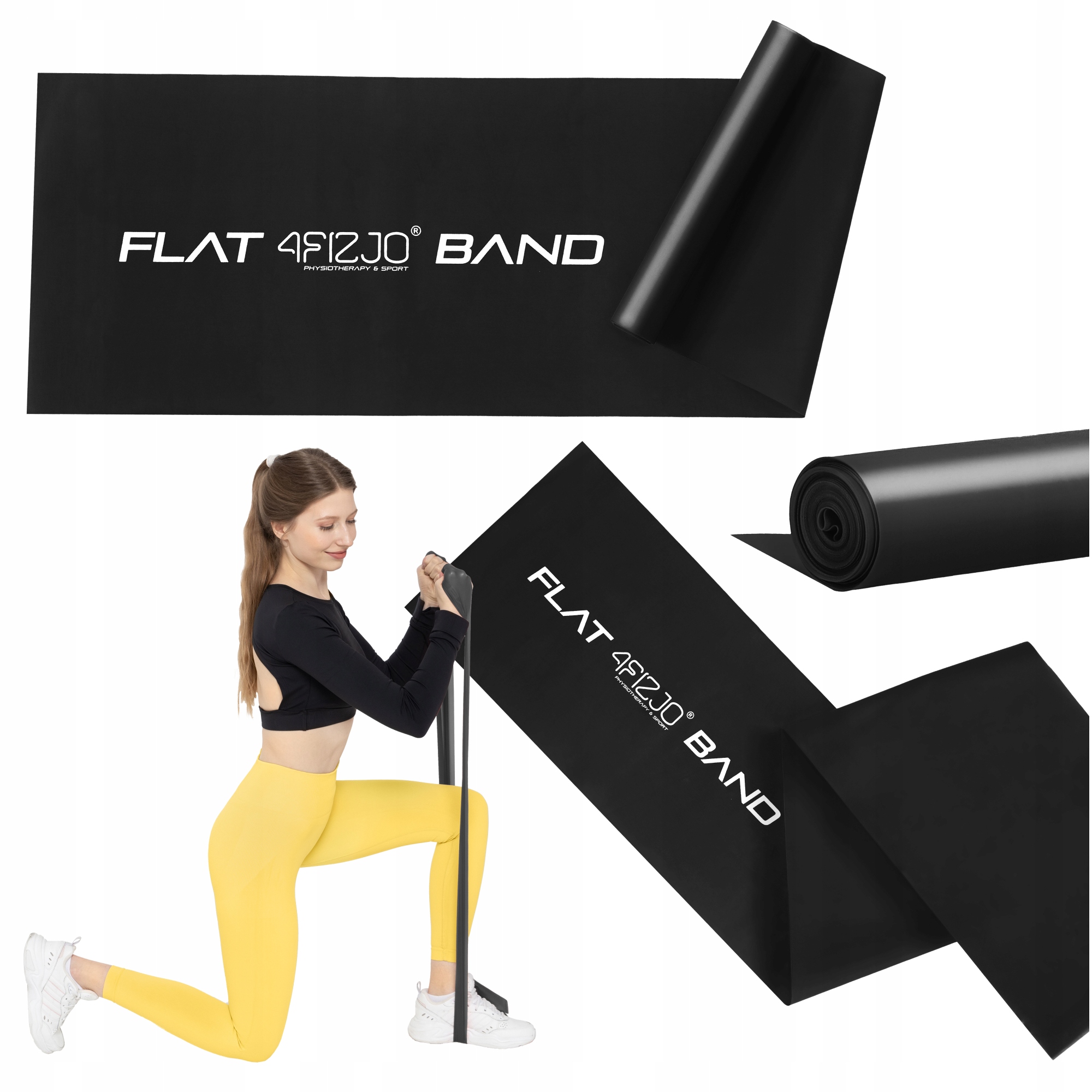 Стрічка-еспандер для спорту та реабілітації 4FIZJO Flat Band 200 х 15 cм 12-15 кг Black (P-5907222931677) — фото 1