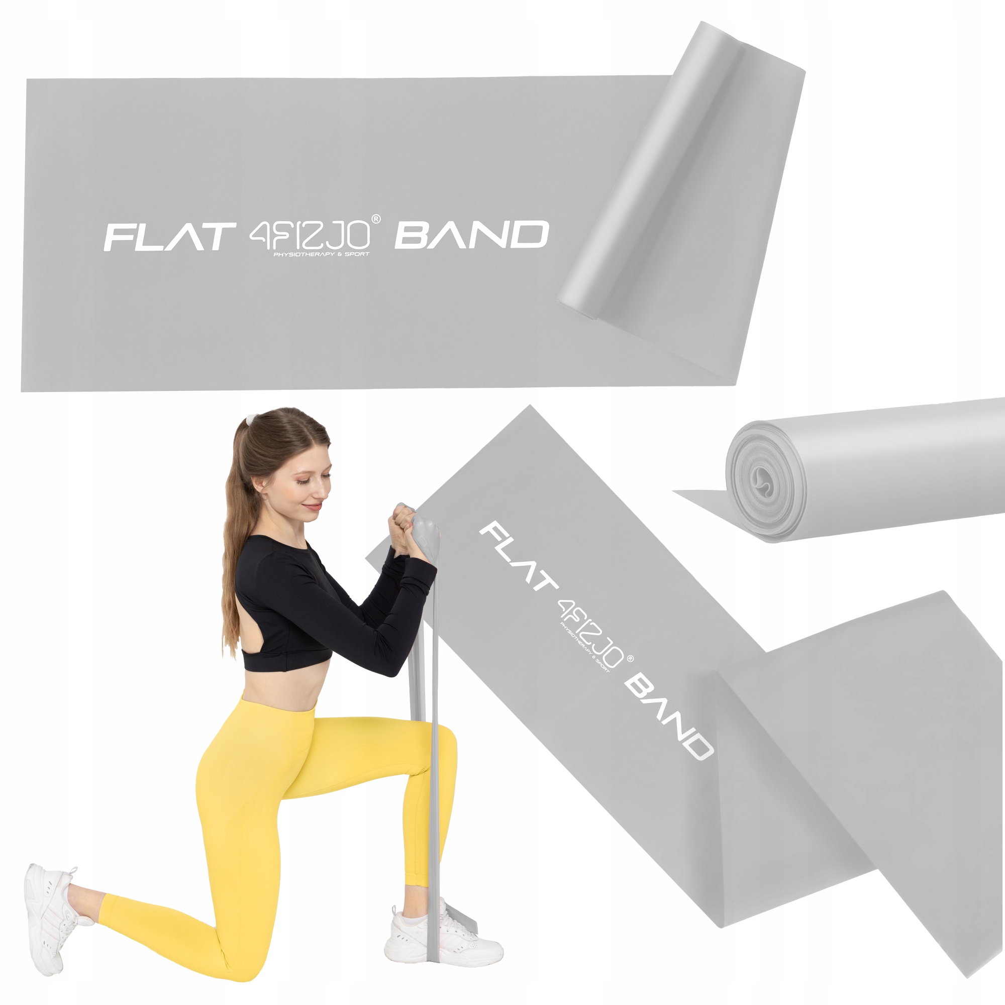 Стрічка-еспандер для спорту та реабілітації 4FIZJO Flat Band 200 х 15 cм 15-25 кг Silver (P-5907739310446) — фото 1