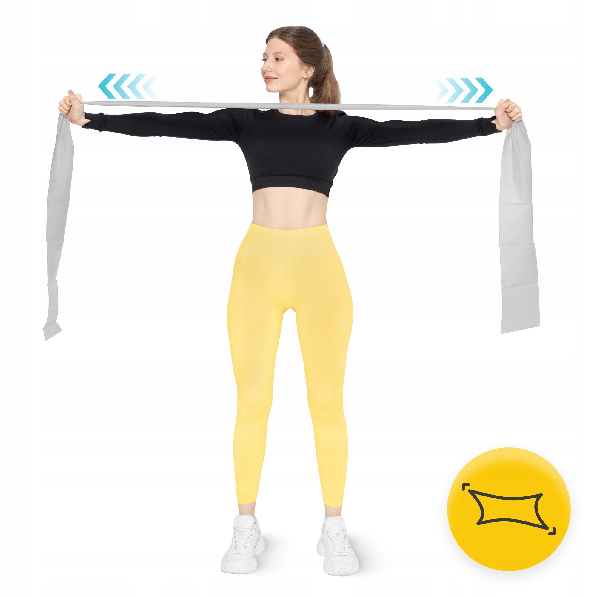 Стрічка-еспандер для спорту та реабілітації 4FIZJO Flat Band 200 х 15 cм 15-25 кг Silver (P-5907739310446) — фото 4