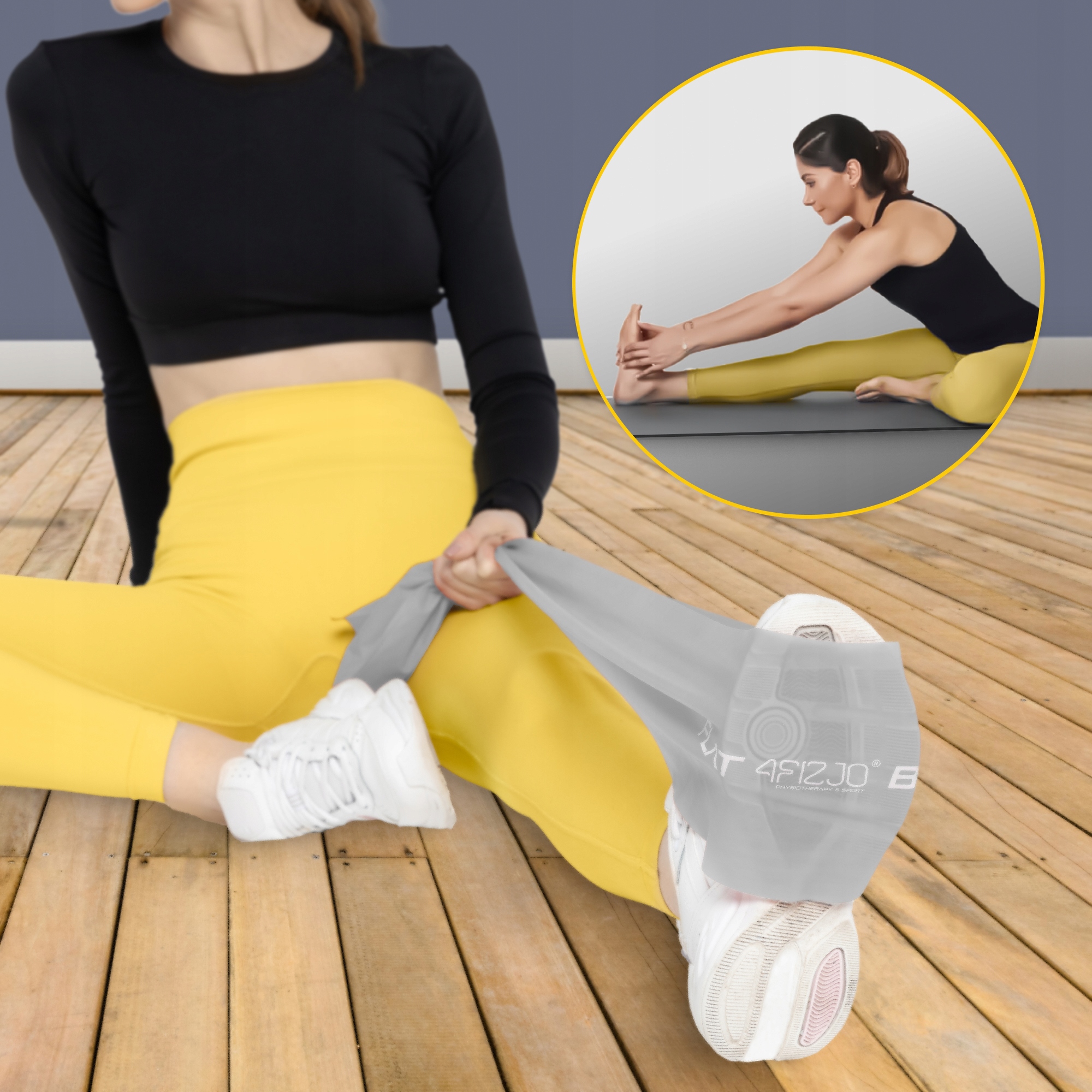 Стрічка-еспандер для спорту та реабілітації 4FIZJO Flat Band 200 х 15 cм 15-25 кг Silver (P-5907739310446) — фото 2