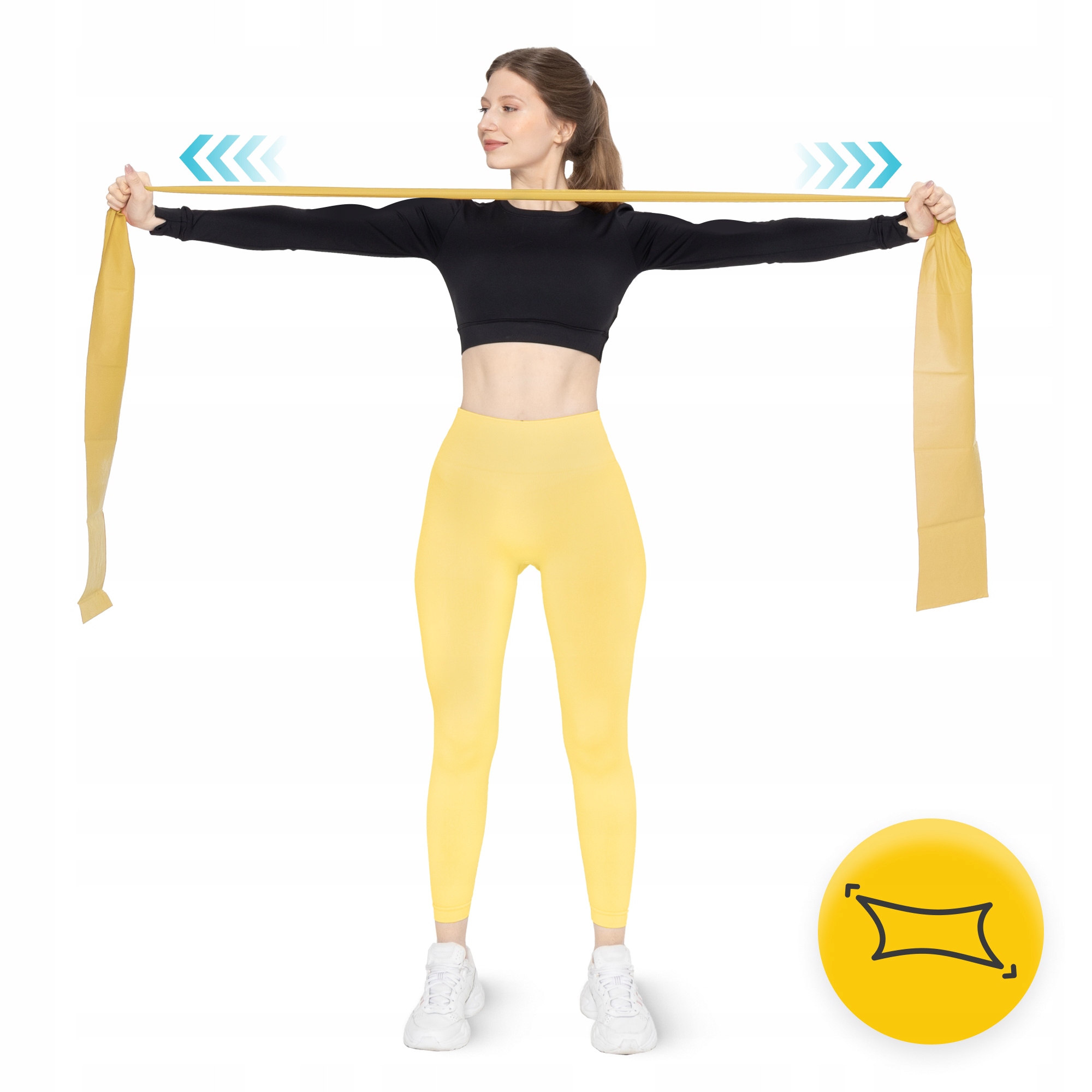 Стрічка-еспандер для спорту та реабілітації 4FIZJO Flat Band 200 х 15 cм 25-35 кг Gold (P-5907739310453) — мініатюра 7