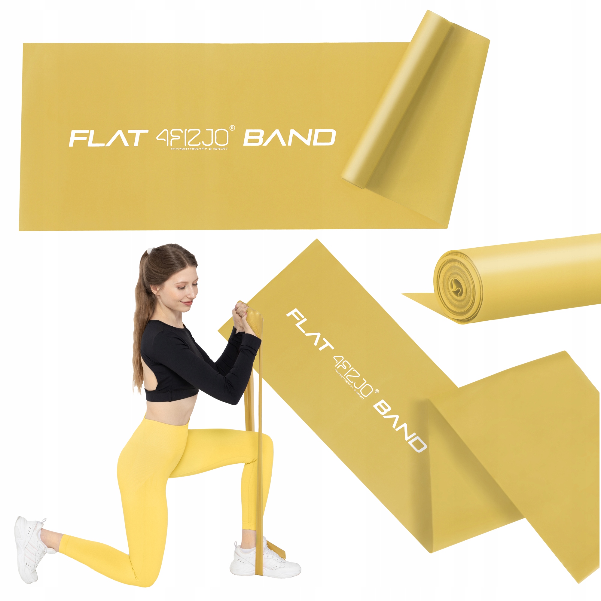Стрічка-еспандер для спорту та реабілітації 4FIZJO Flat Band 200 х 15 cм 25-35 кг Gold (P-5907739310453) — фото 1