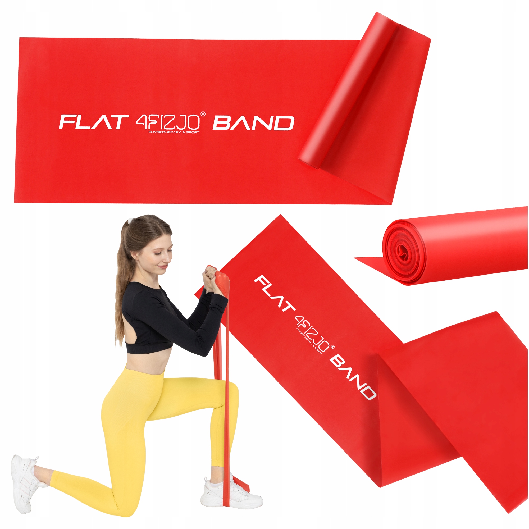 Стрічка-еспандер для спорту та реабілітації 4FIZJO Flat Band 200 х 15 cм 2-4 кг Red (P-5907222931646) — фото 1