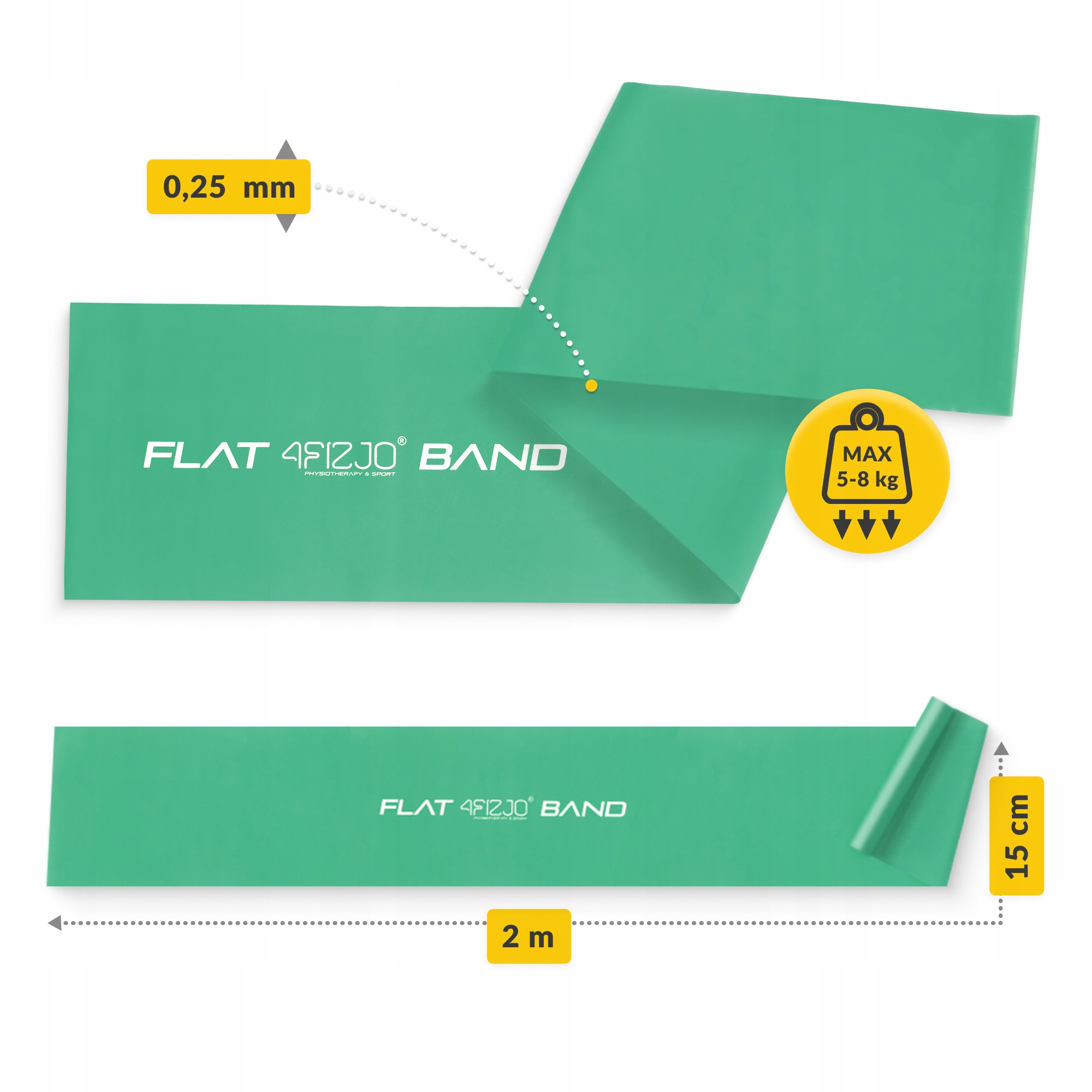 Стрічка-еспандер для спорту та реабілітації 4FIZJO Flat Band 200 х 15 cм 5-8 кг Green (P-5907222931653) — мініатюра 8